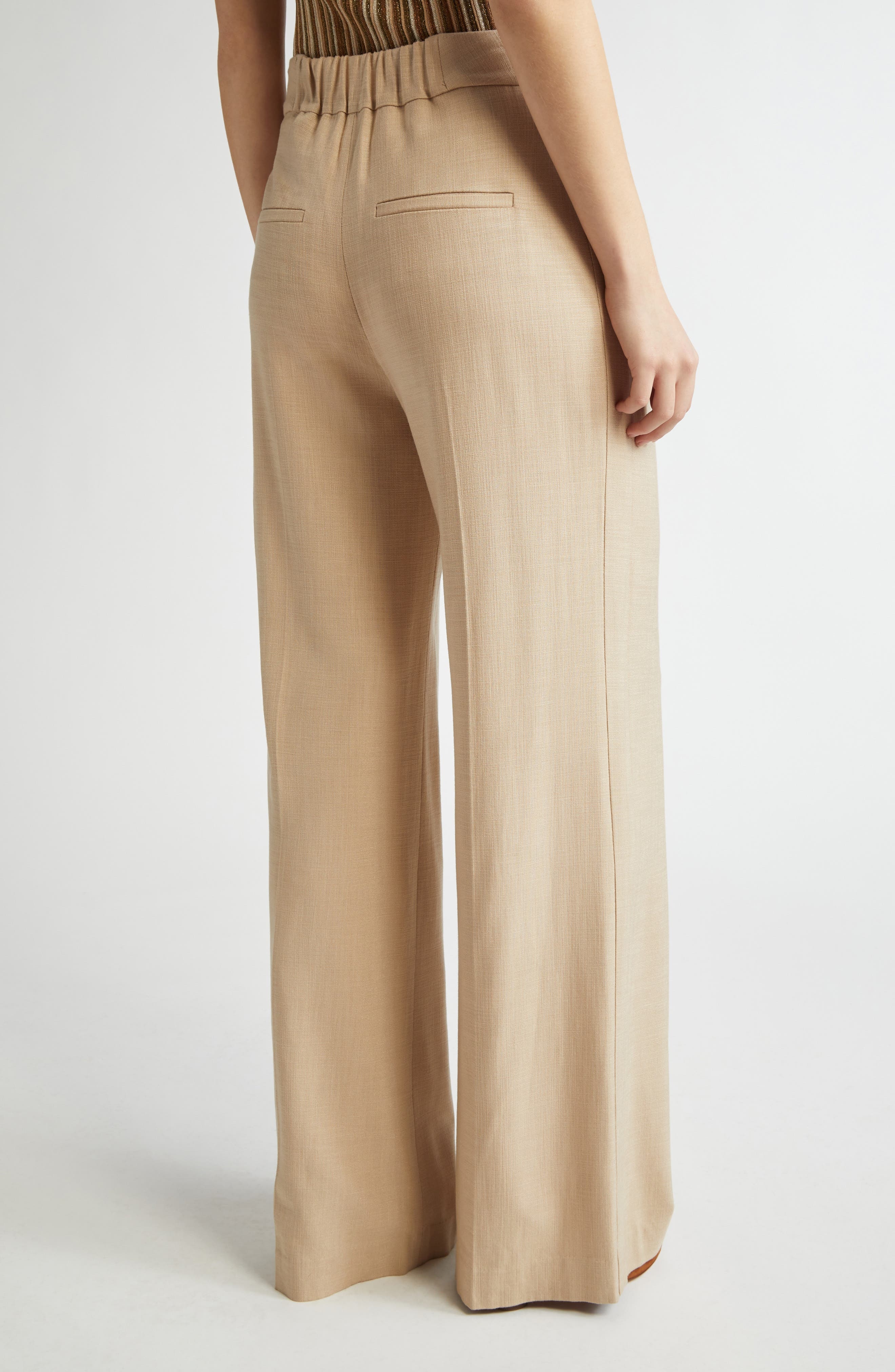 Veronica Beard Marbeau Wide Leg Pants in Stone Khaki at Nordstrom - 2