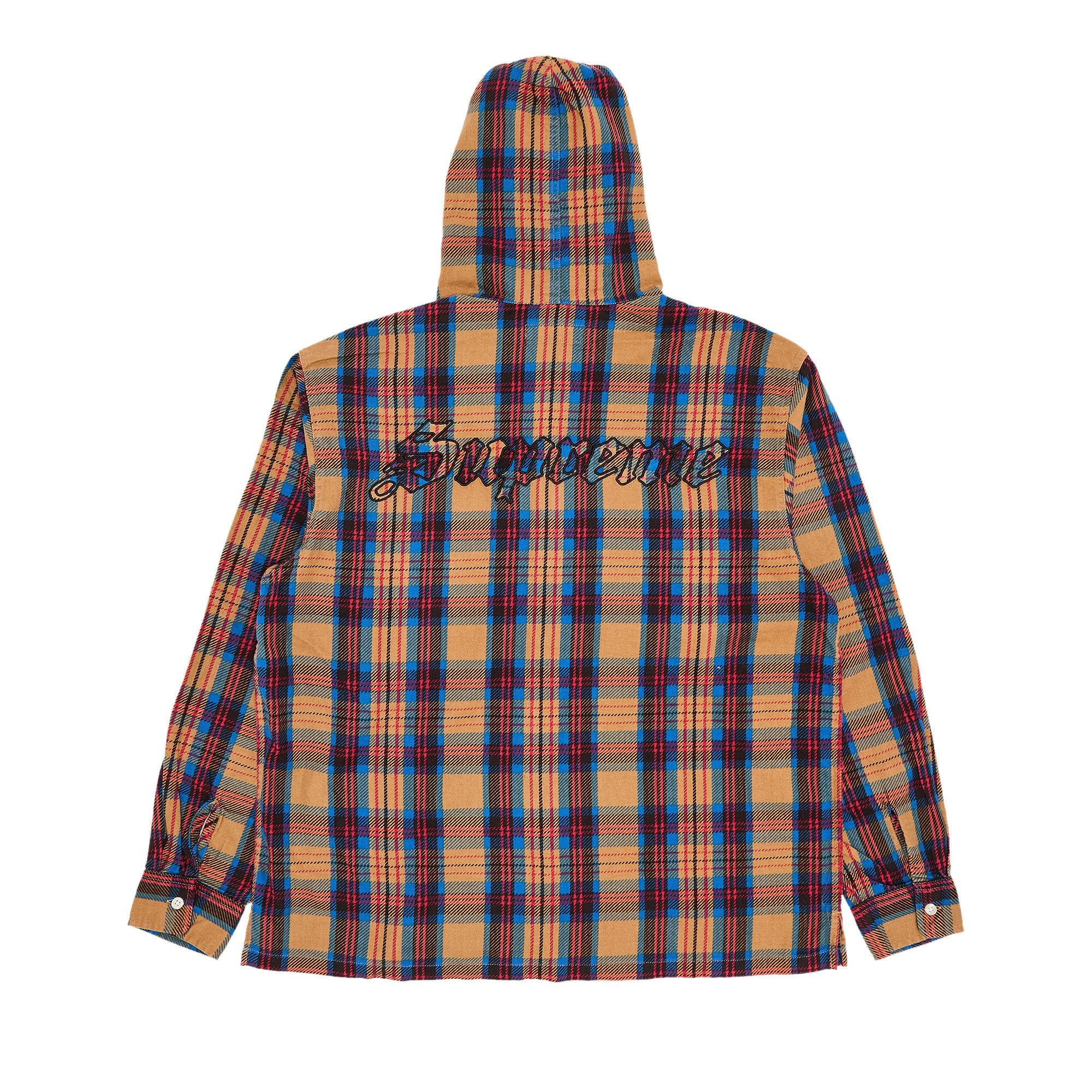 Supreme Printed Hooded Flannel Shirt 'Tan' - 2