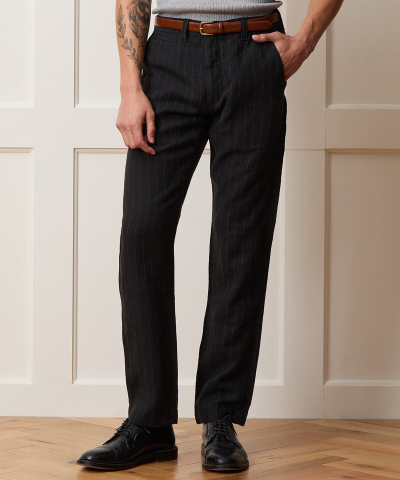 TODD SNYDER Straight Fit Linen Favorite Pant outlook