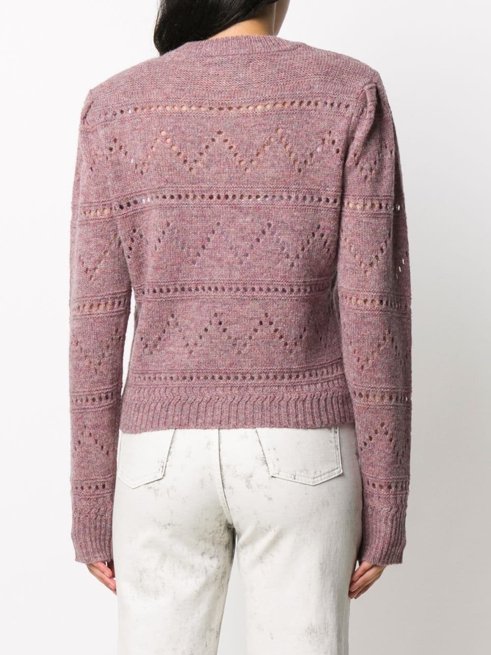 open knit crew neck jumper - 4