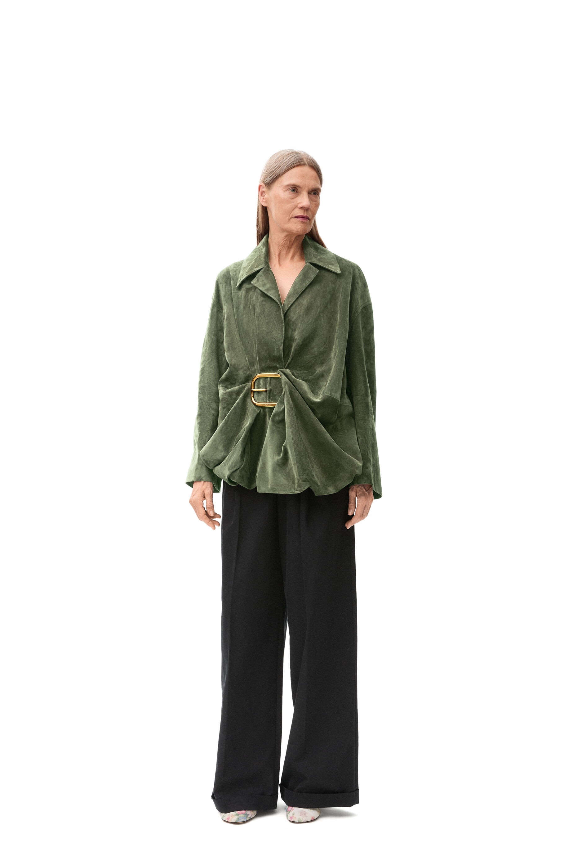 Draped top in suede calfskin - 2