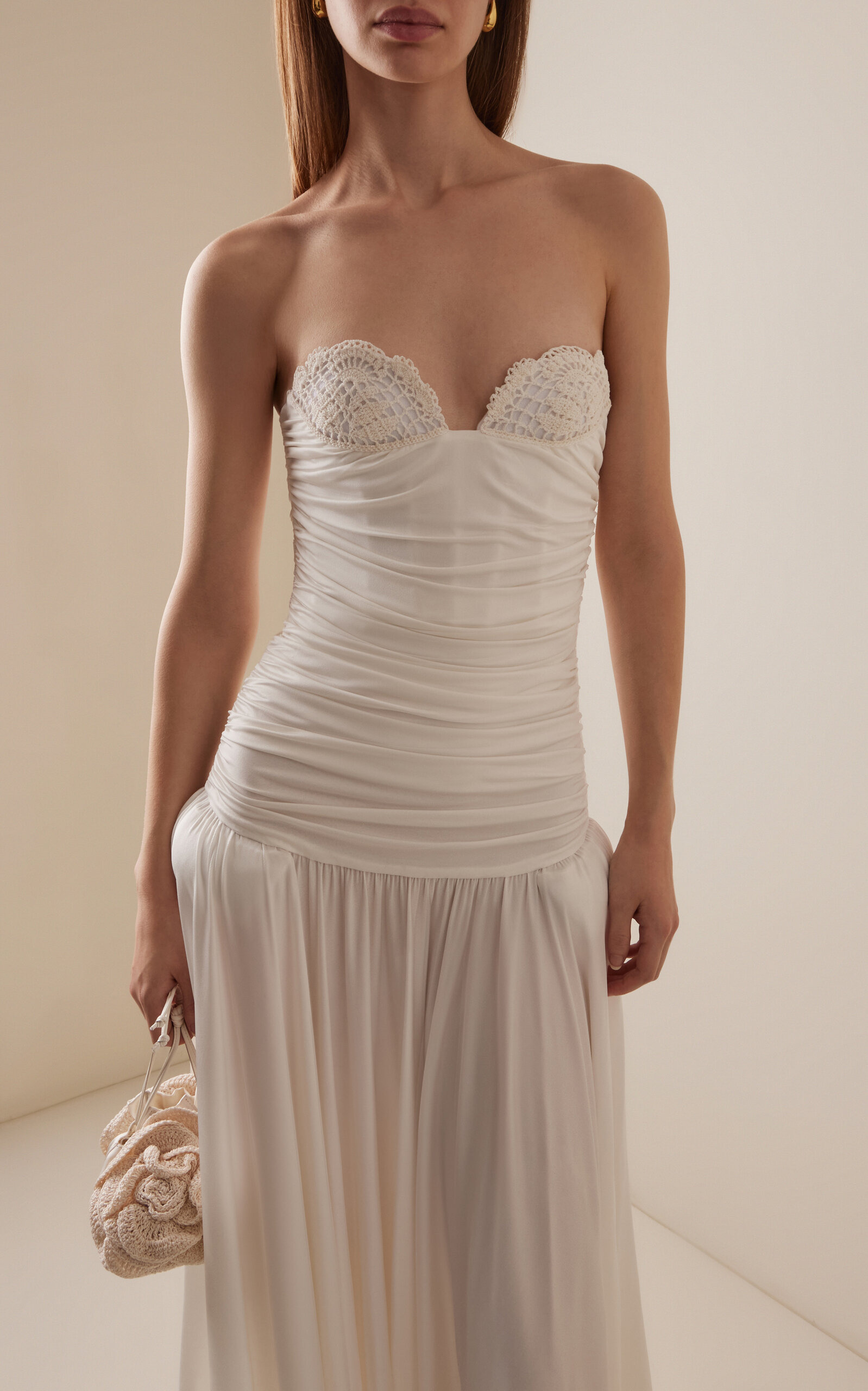Exclusive Riviera Crochet-Trim Jersey Maxi Dress white - 4