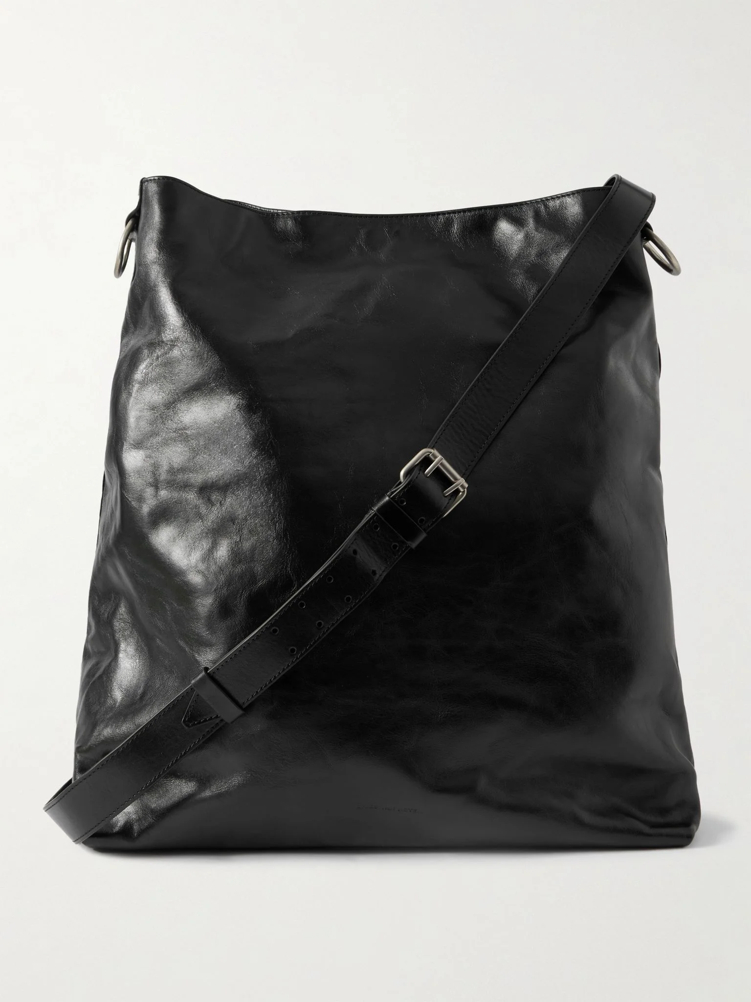 Glossed-Leather Tote Bag Black - 1