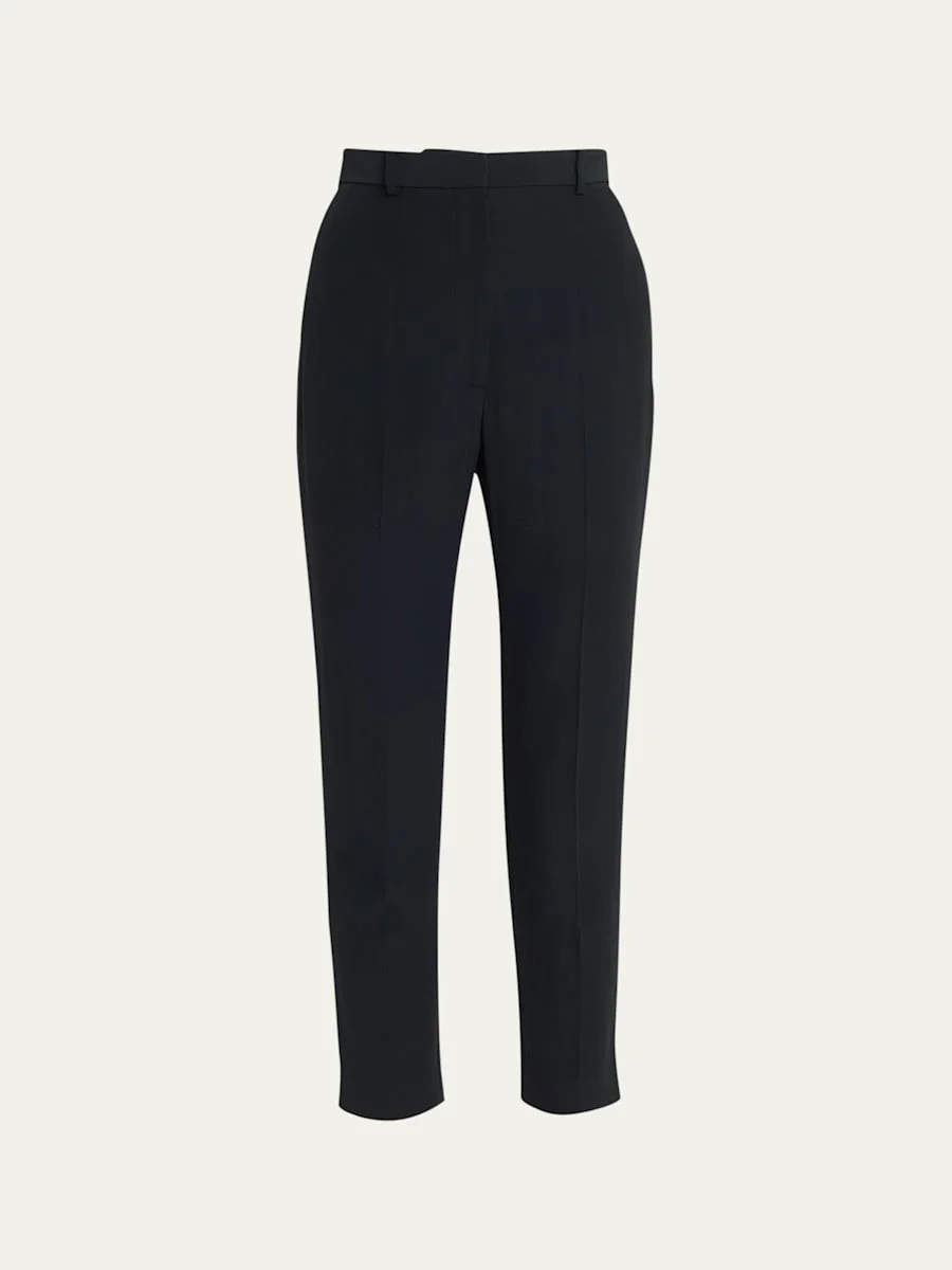 High-Waist Crop Cigarette Trousers - 1