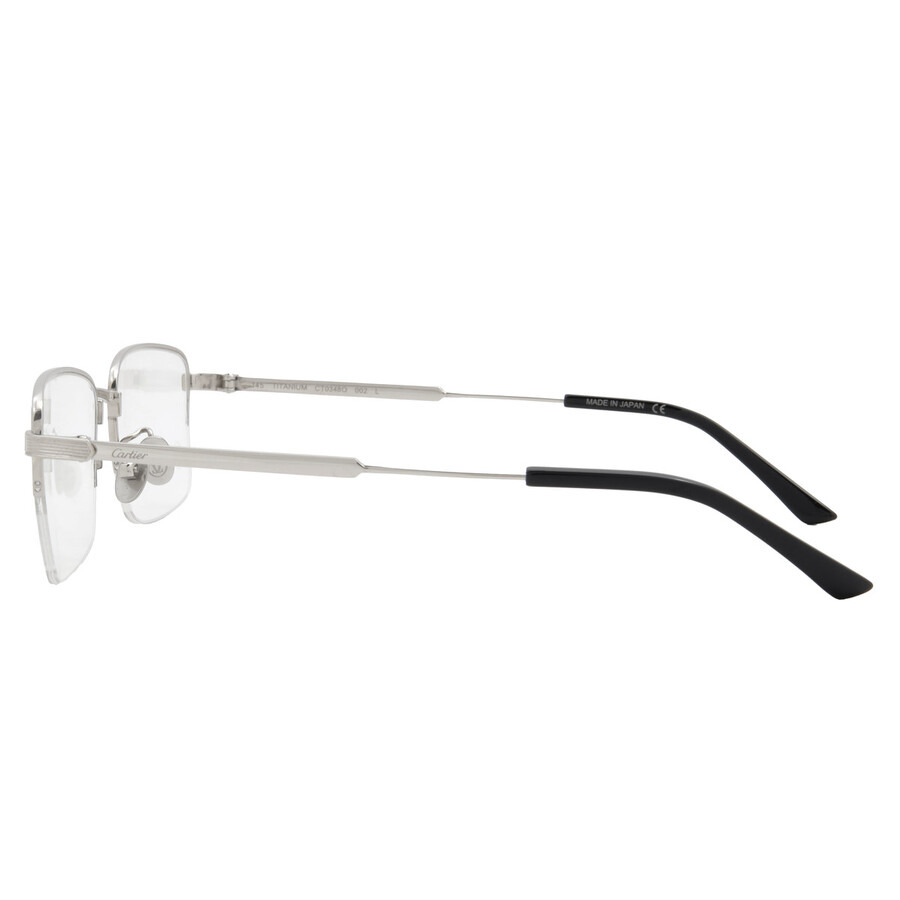 Cartier Premiere de Cartier Demo Rectangular Men's Titanium Eyeglasses CT0348O 002 55 - 3