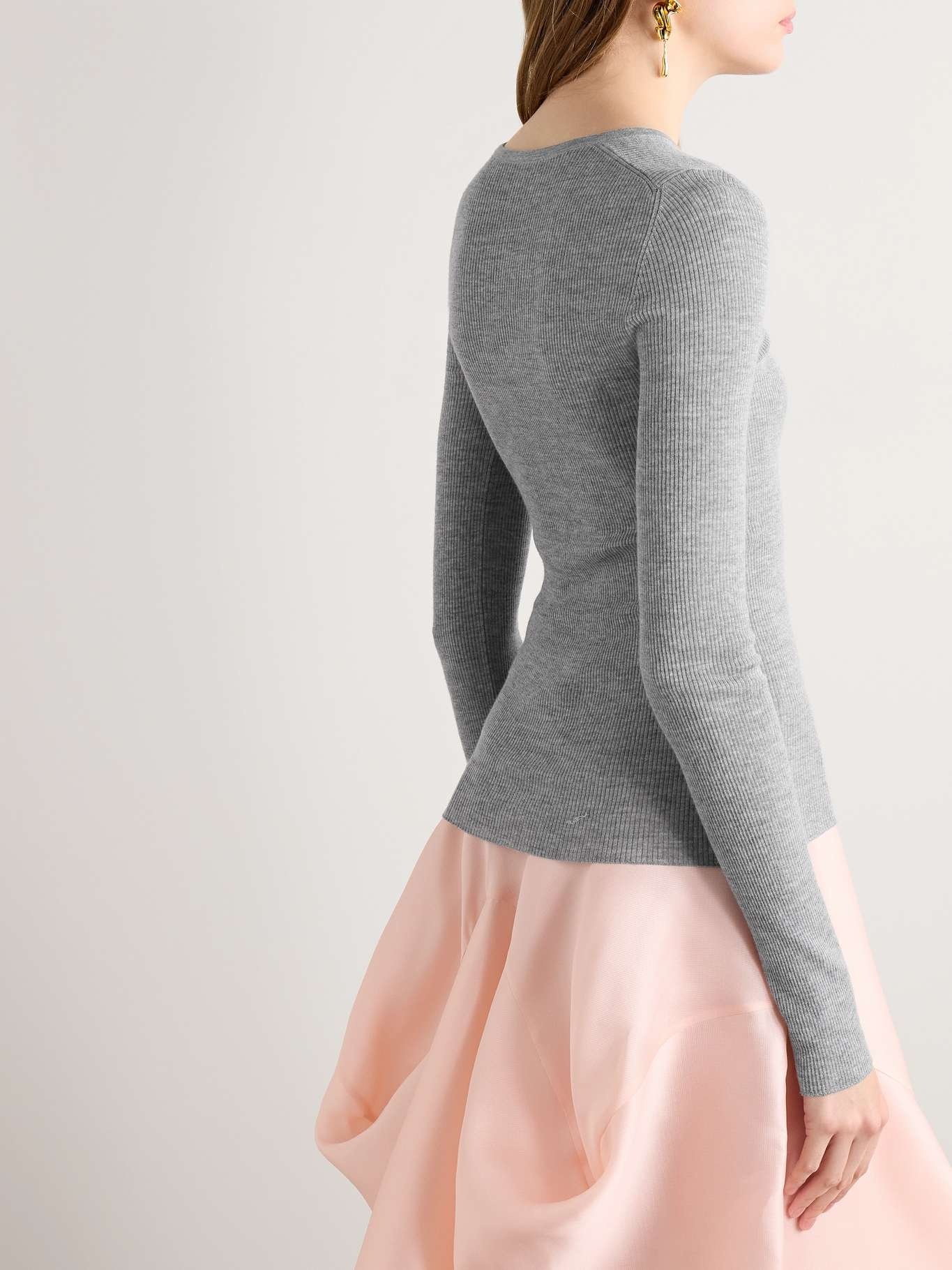Tania ribbed wool-blend top Gray - 3