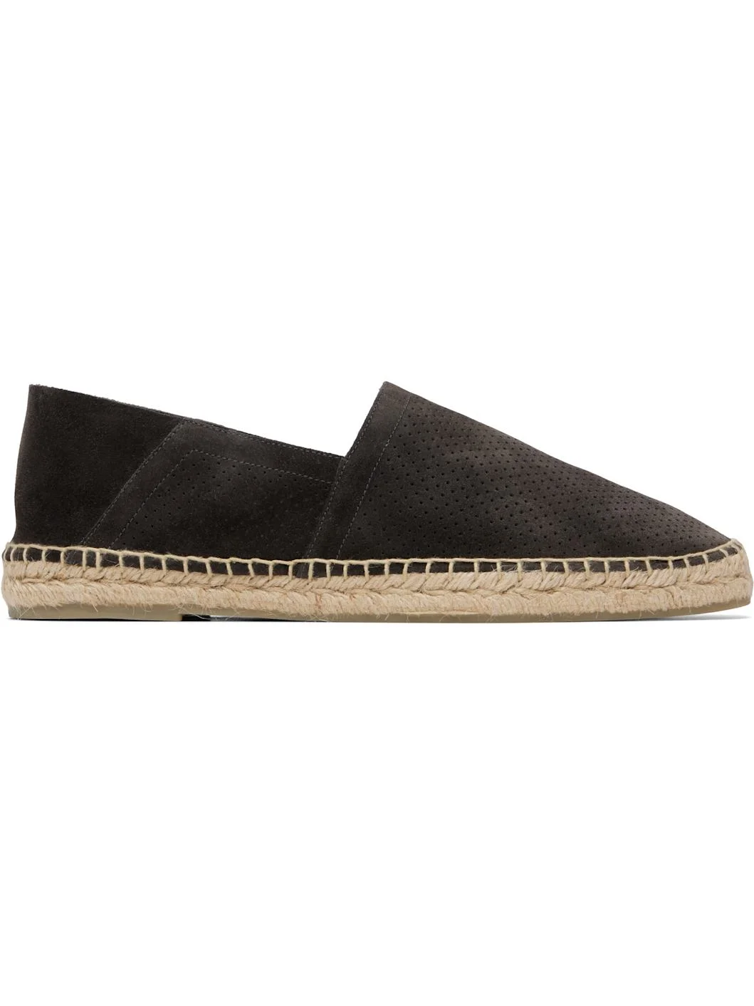 Brown Perforated Suede Barnes Espadrilles - 1
