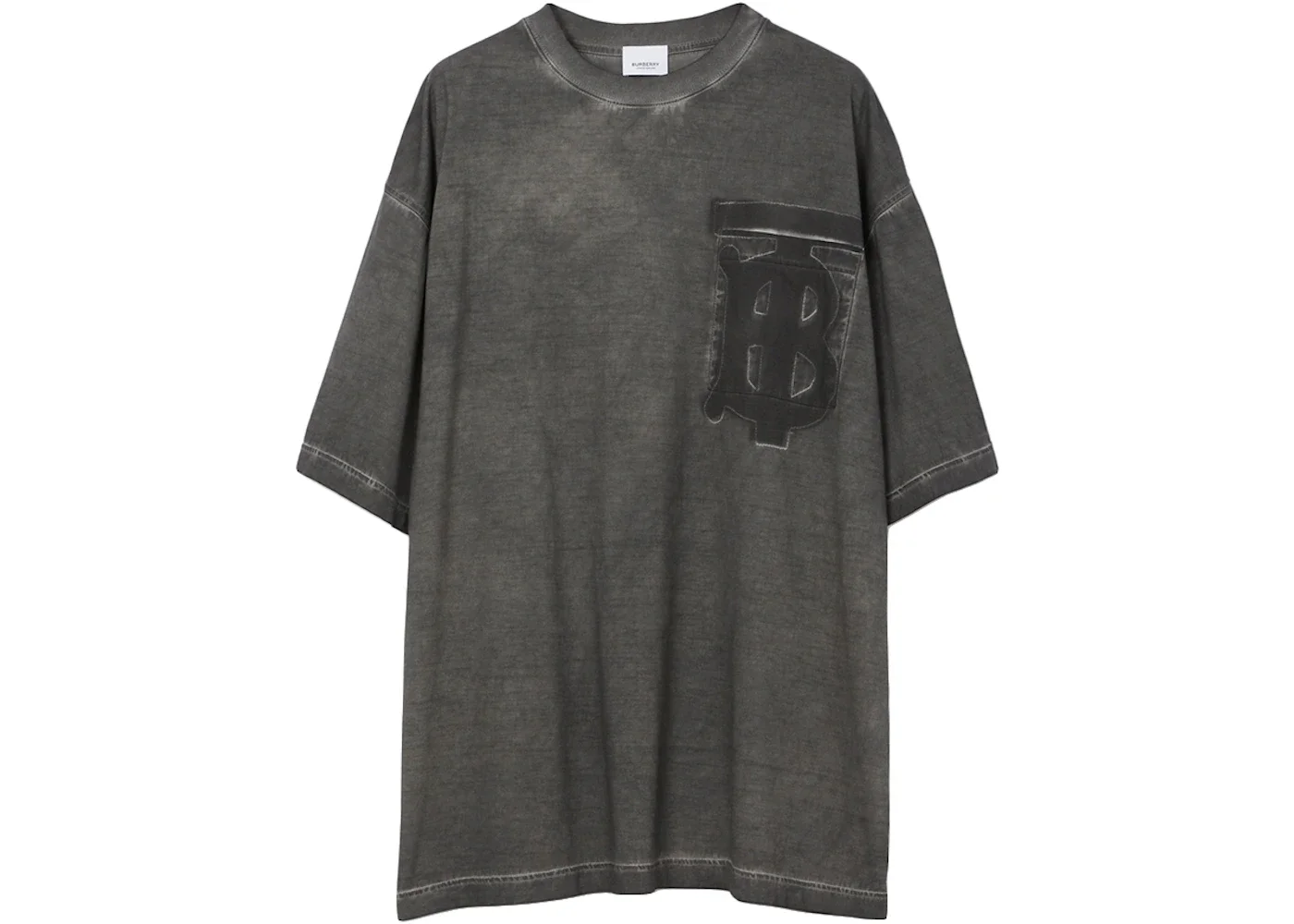 Burberry Monogram Motif Cotton Oversized T-shirt Charcoal Grey - 1