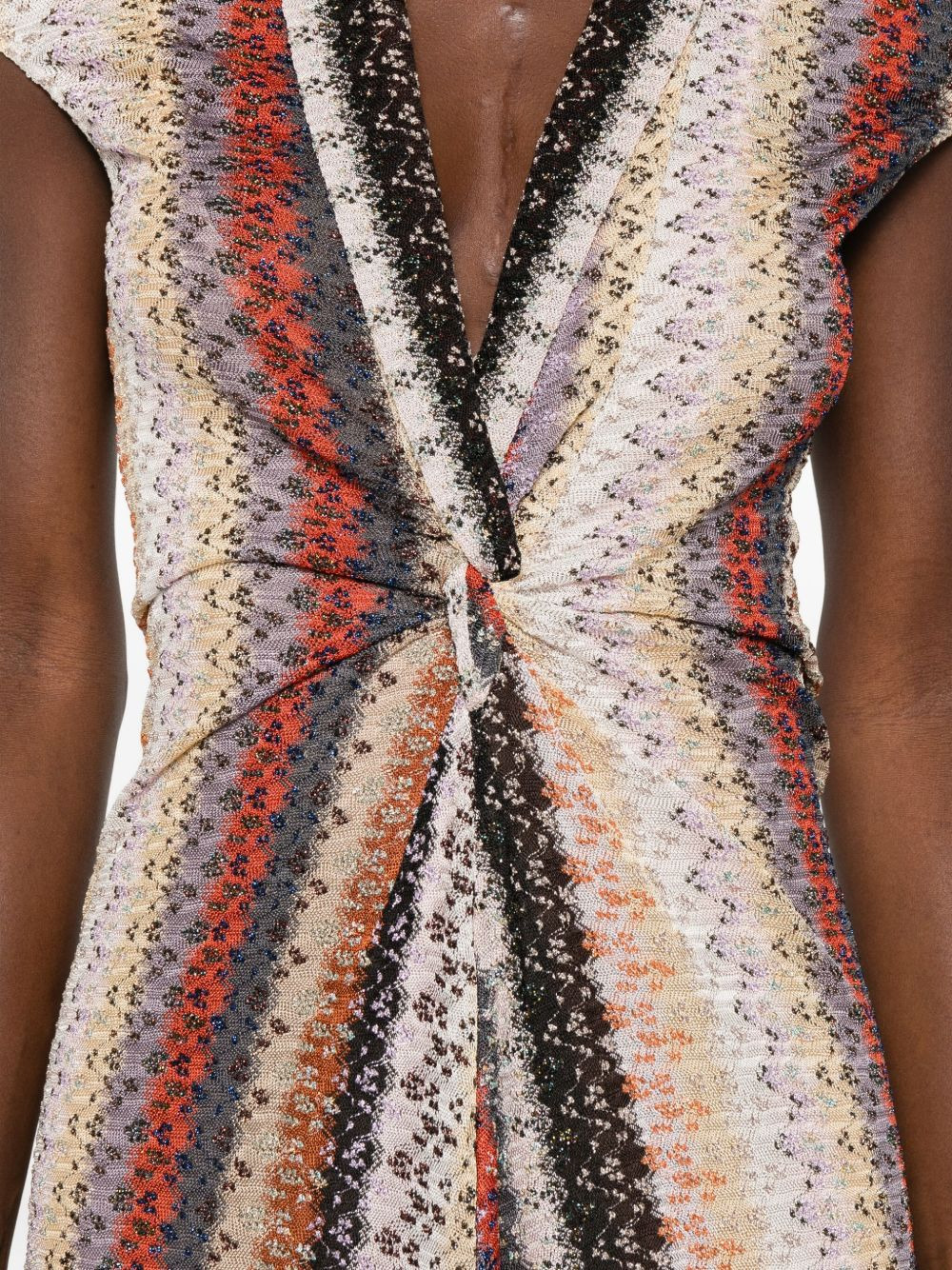 multicolored striped-knit maxi dress - 5