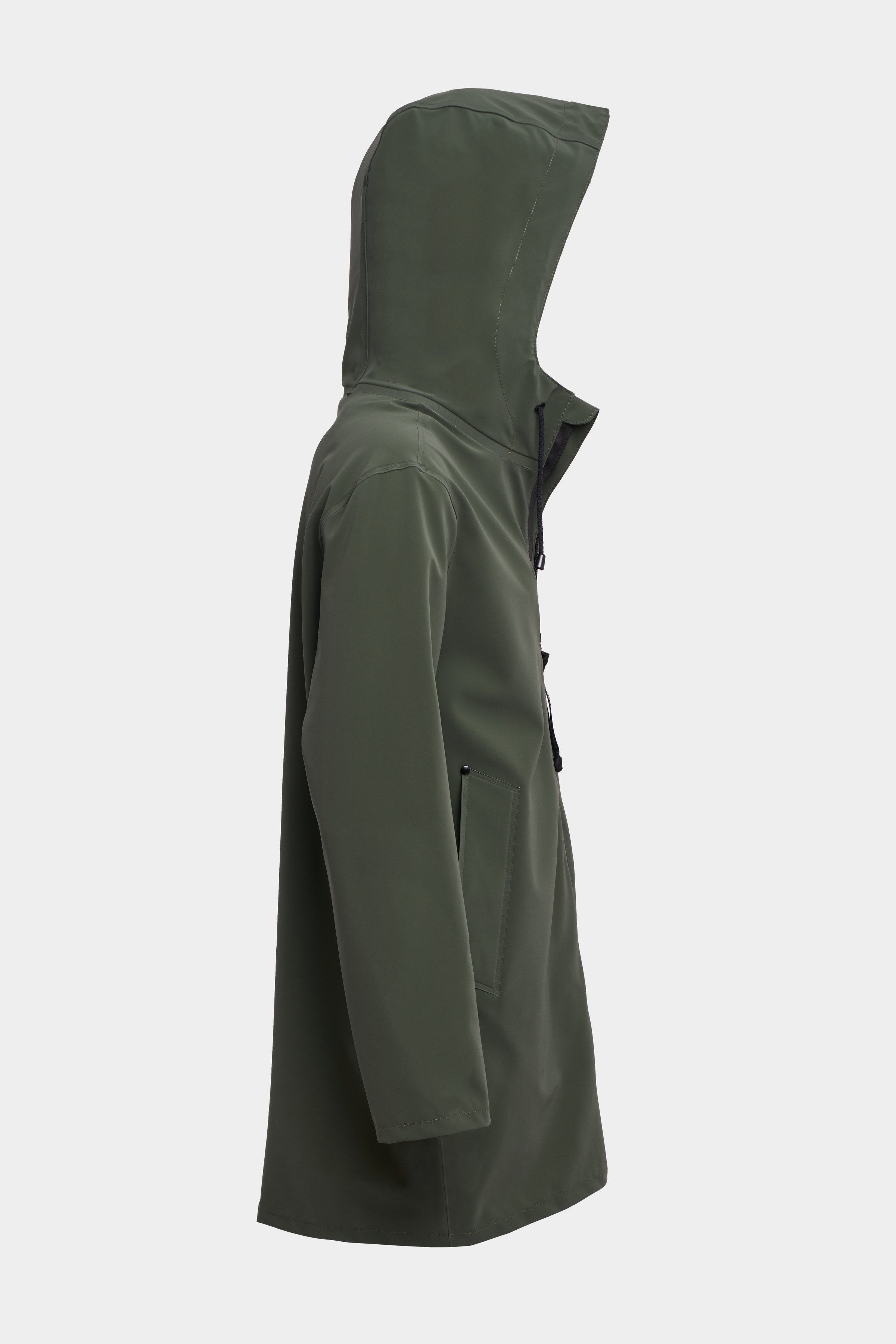 Stockholm Lightweight Matte Zip Raincoat Green - 5