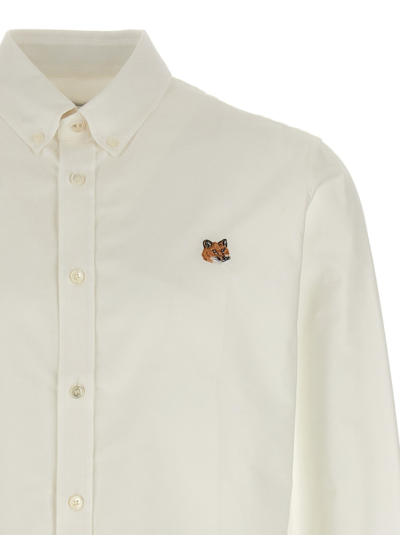 Mini Fox Head Classic Shirt, Blouse White - 3