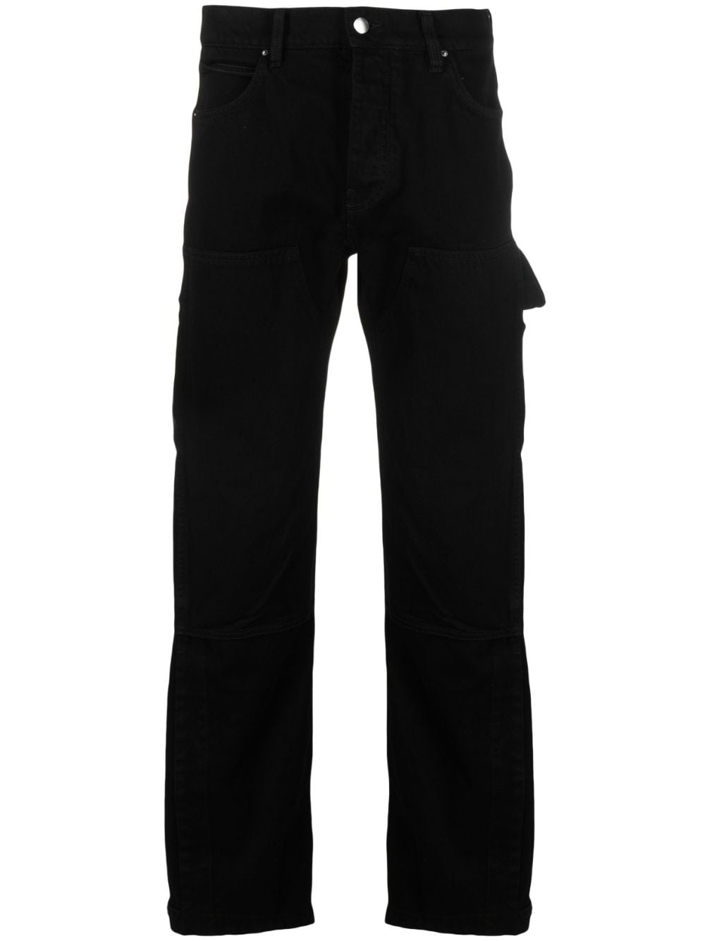 distressed straight-leg jeans - 1