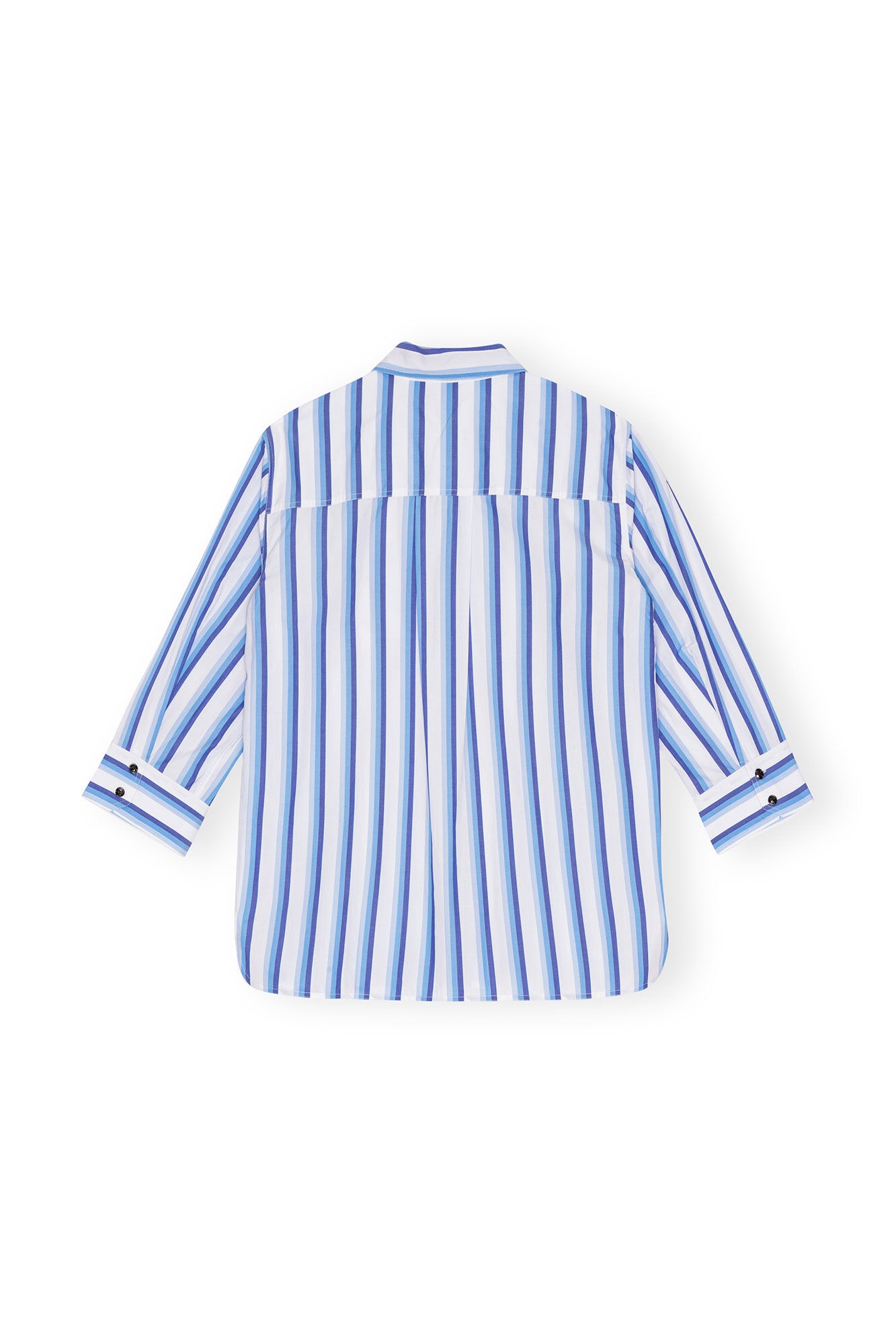 BLUE STRIPED COTTON OVERSIZED SHIRT - 6