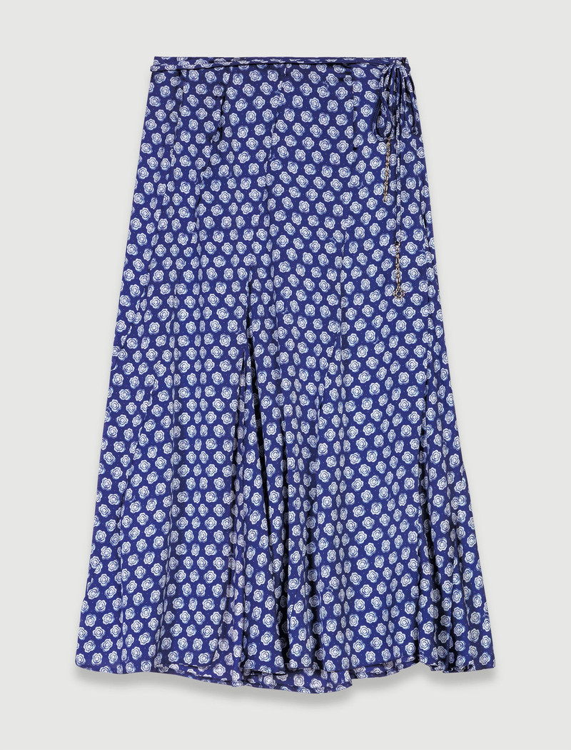 Mid-length satin-effect skirt 1