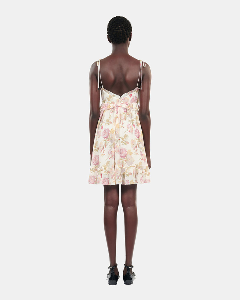 SHORT FLORAL PRINTED SILK DRESS 4