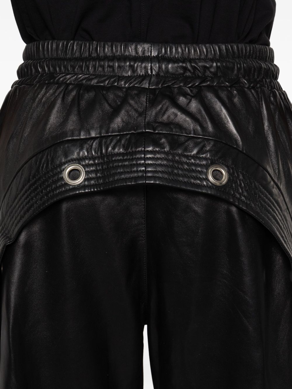 leather side-zip trousers - 5