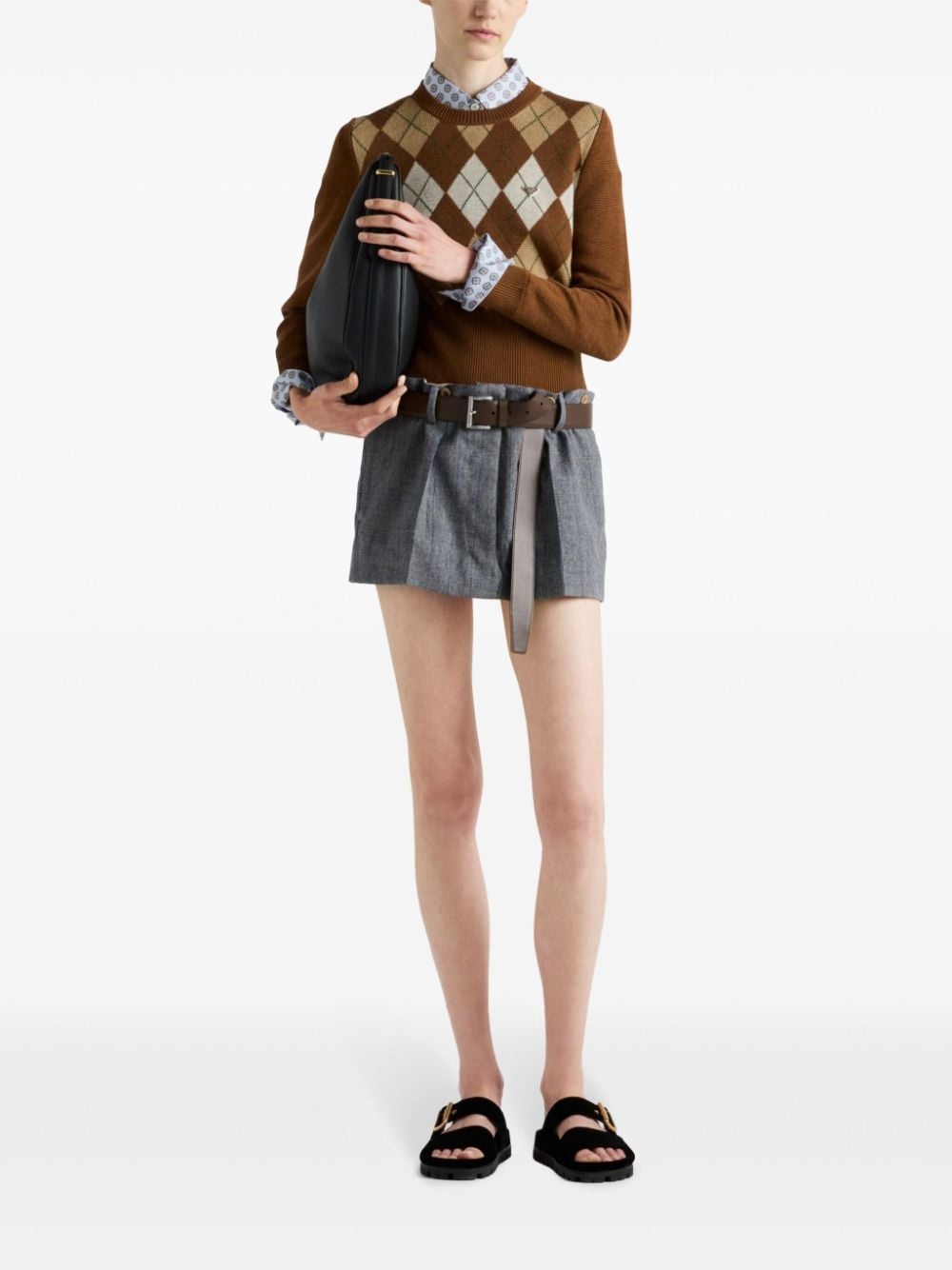 pinstripe-print skirt - 2
