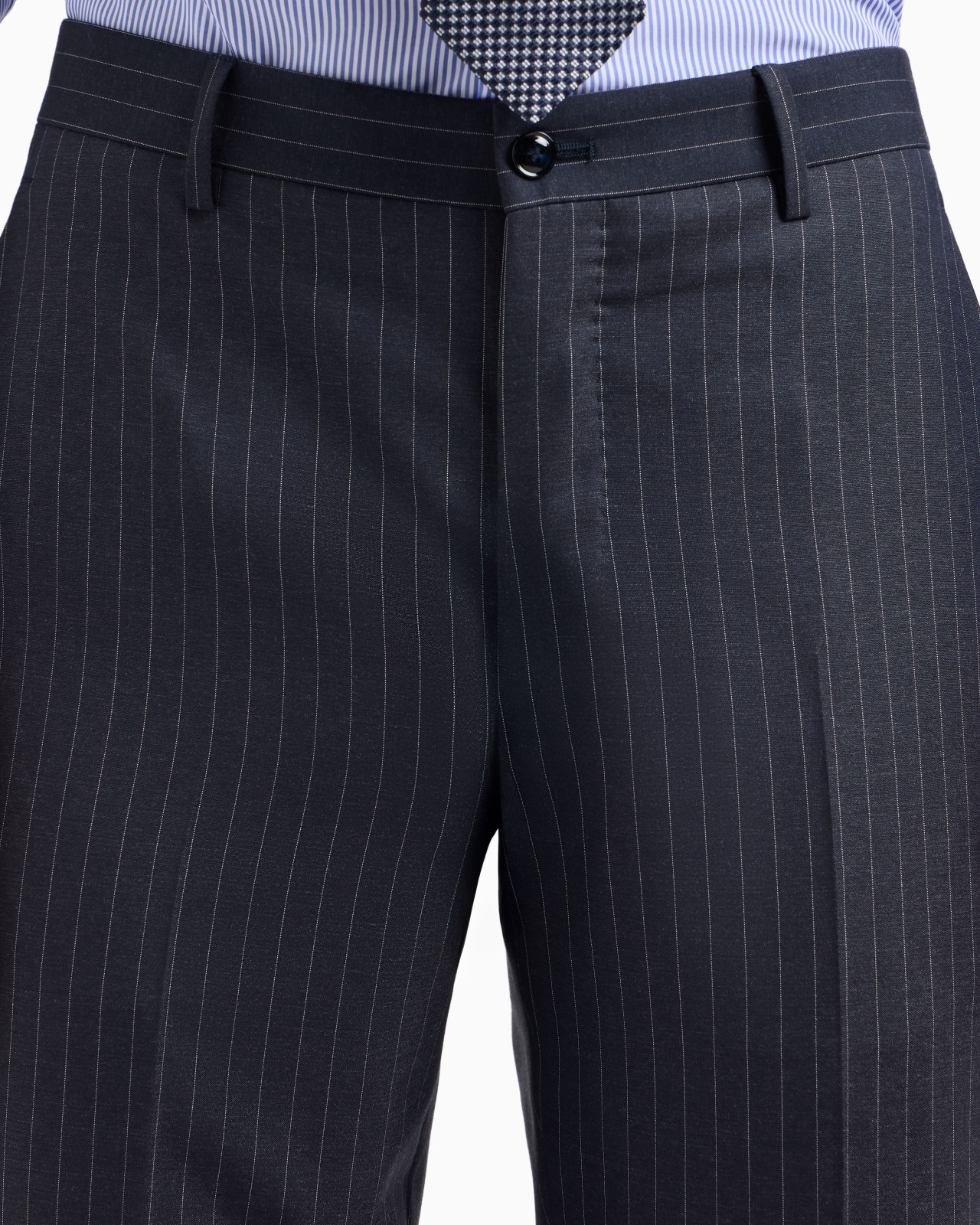 NAPOLI LINE DOUBLE-BREASTED PINSTRIPED SUIT IN VIRGIN WOOL - 5