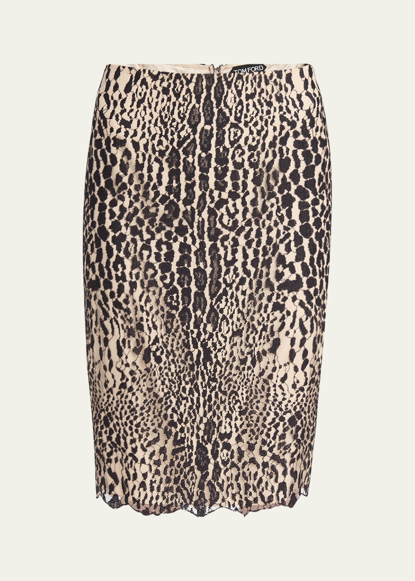 Leopard Lace Pencil Skirt - 1