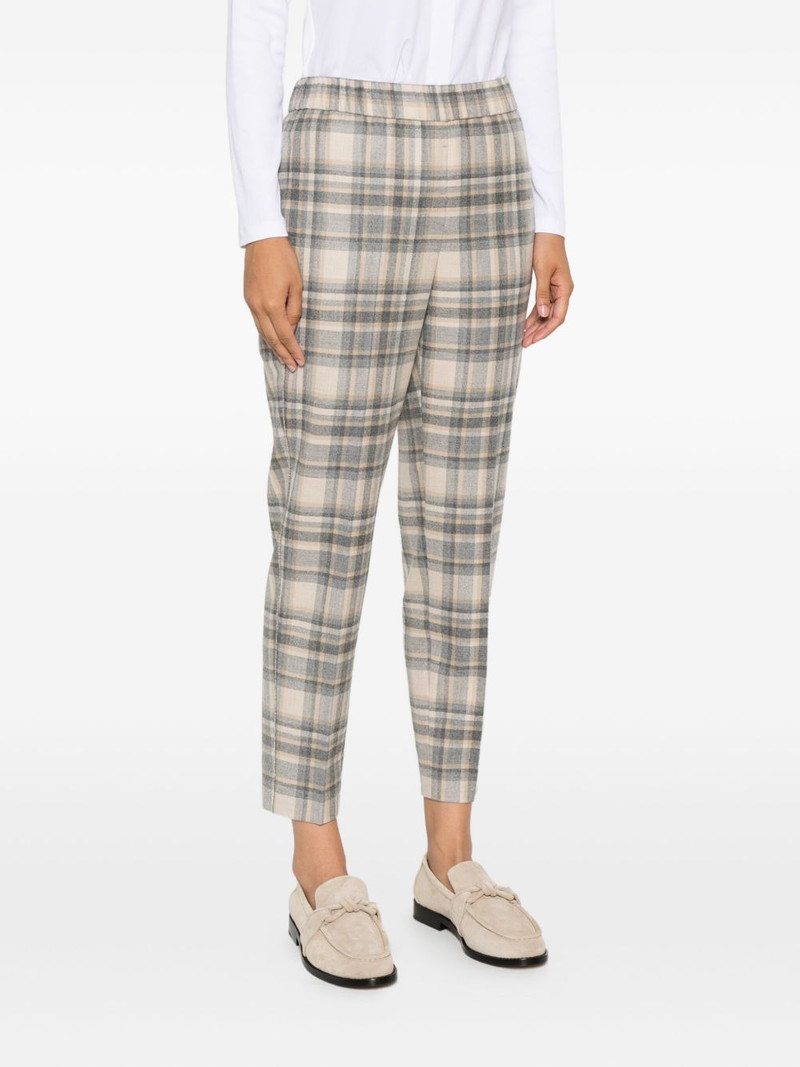 checked elastic-waist trousers 3
