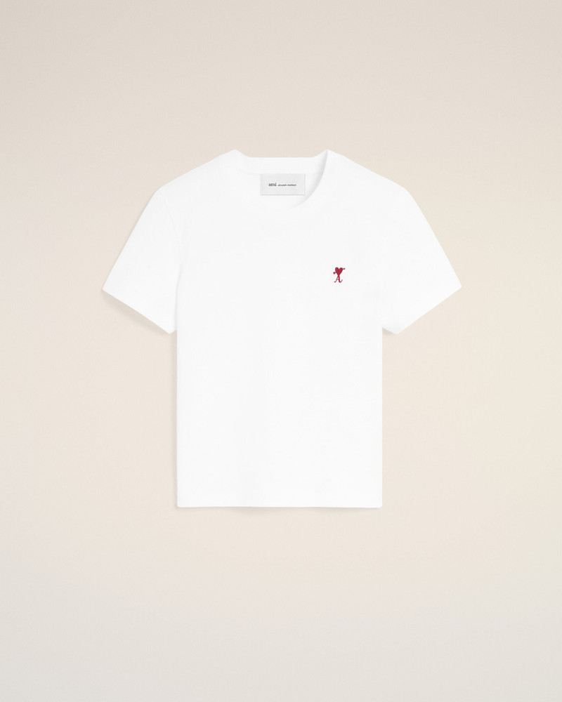 WHITE COTTON T-SHIRT WITH AMI DE COEUR ARROW 1