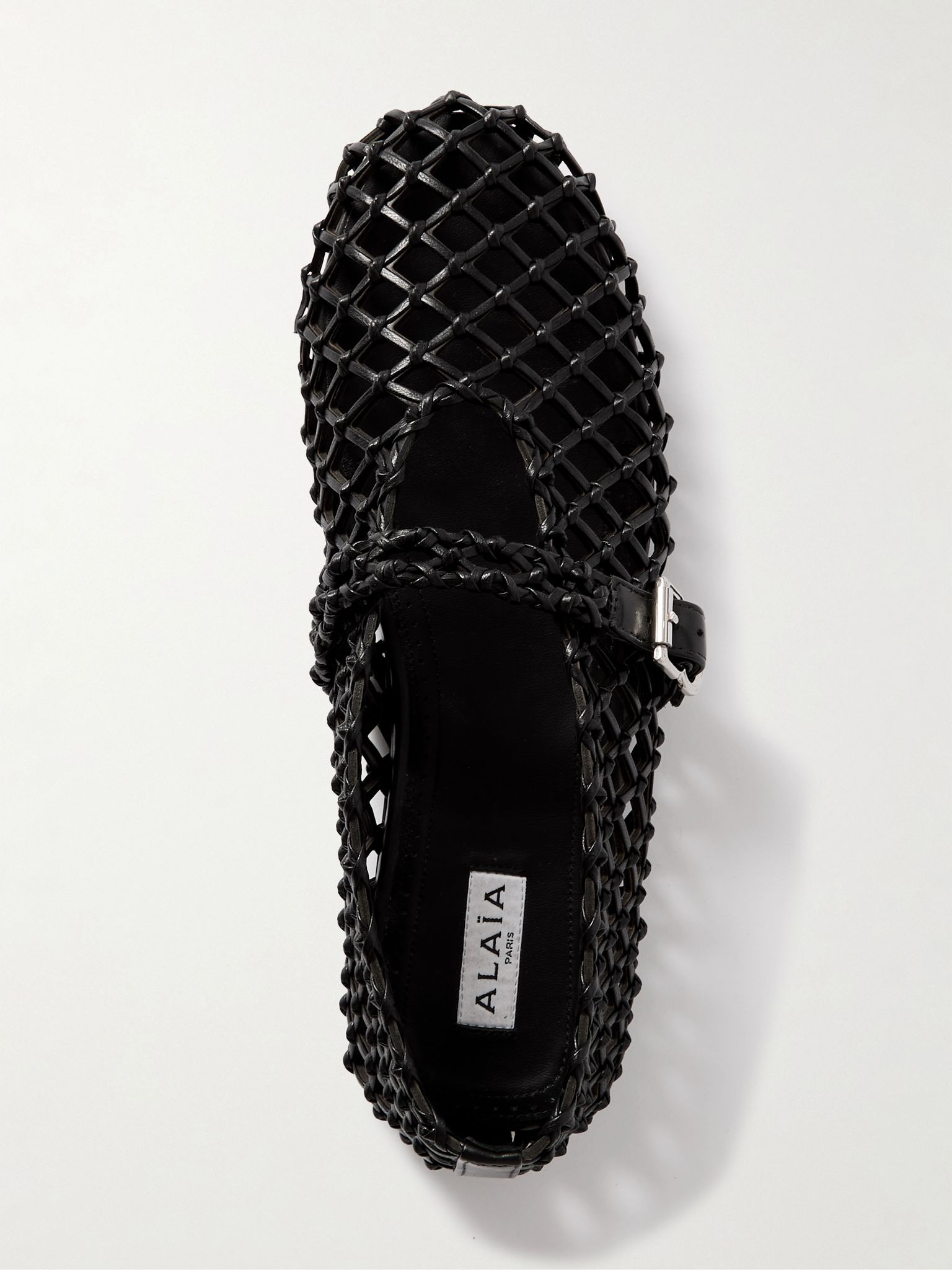 Woven leather ballet flats Black - 5