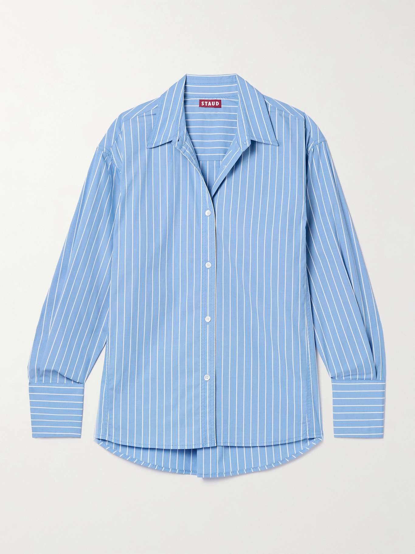 Kelly striped cotton-blend poplin shirt - 1
