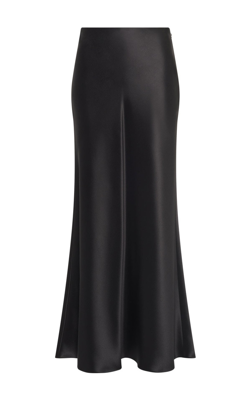 Frei Maxi Skirt in Black Silk Satin 1