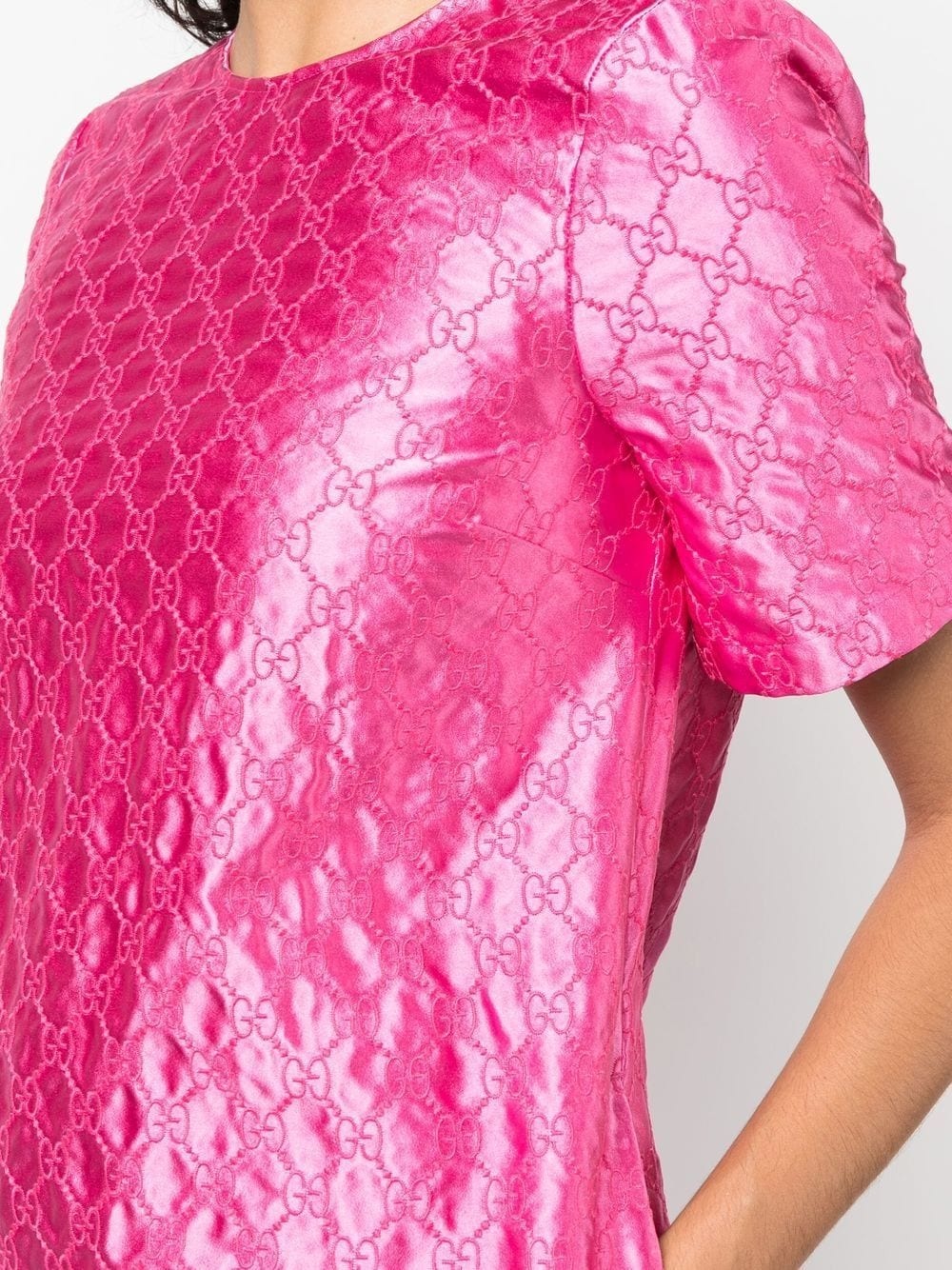 GG-embroidered monogram shift dress - 5