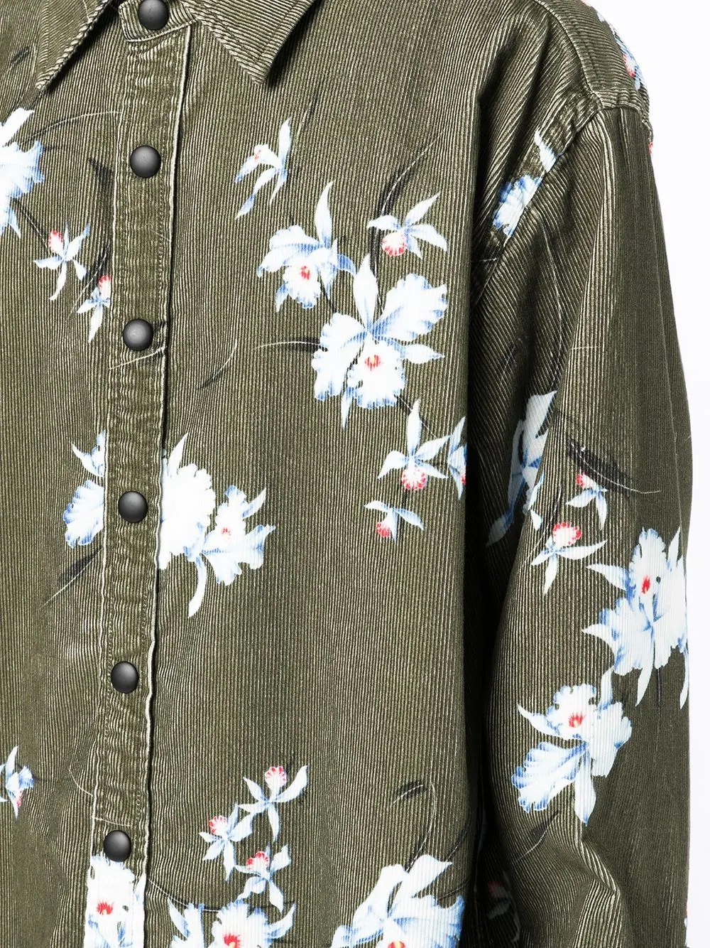 floral-print corduroy shirt - 5