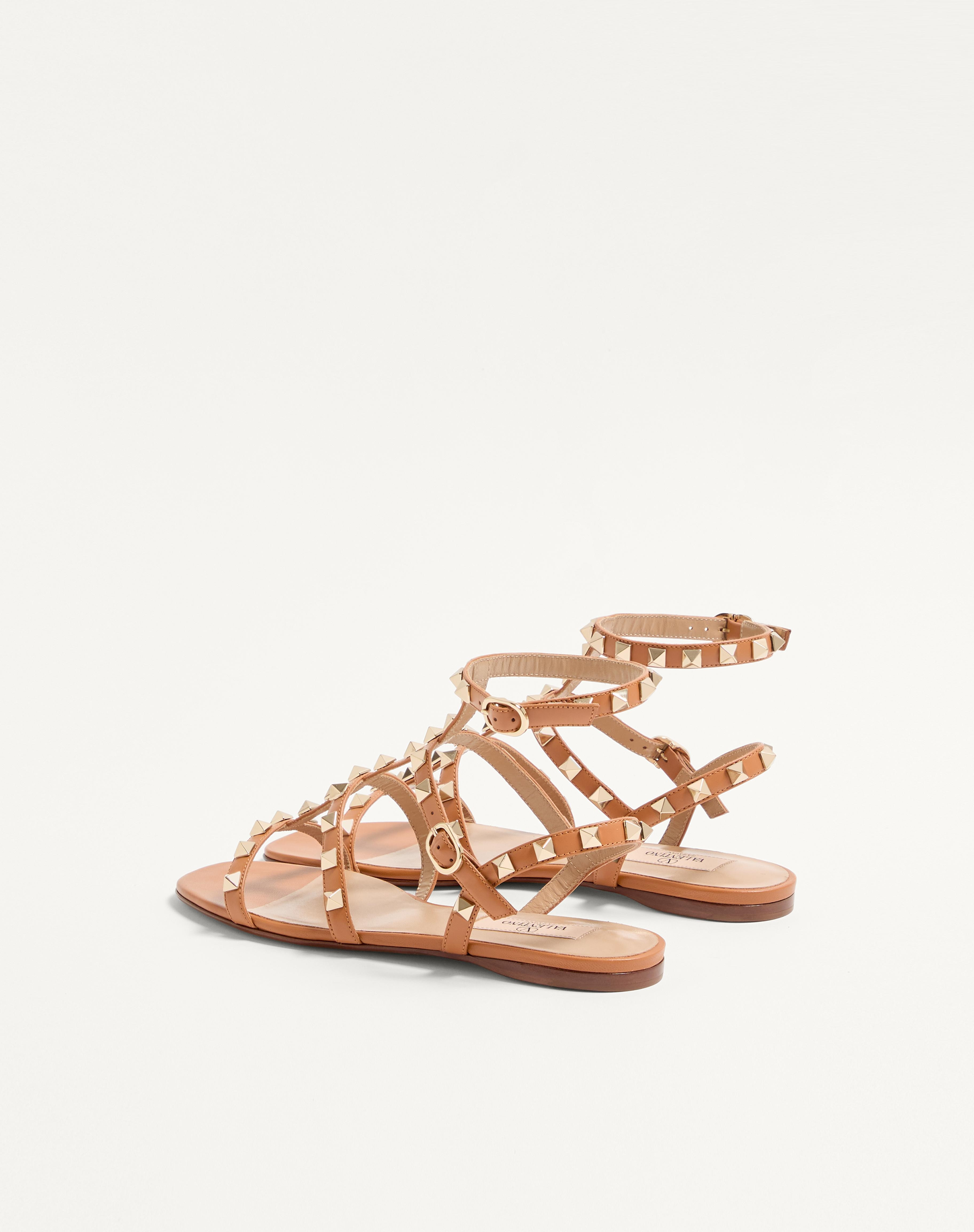 ROCKSTUD FLAT CALFSKIN SANDAL WITH STRAPS - 5