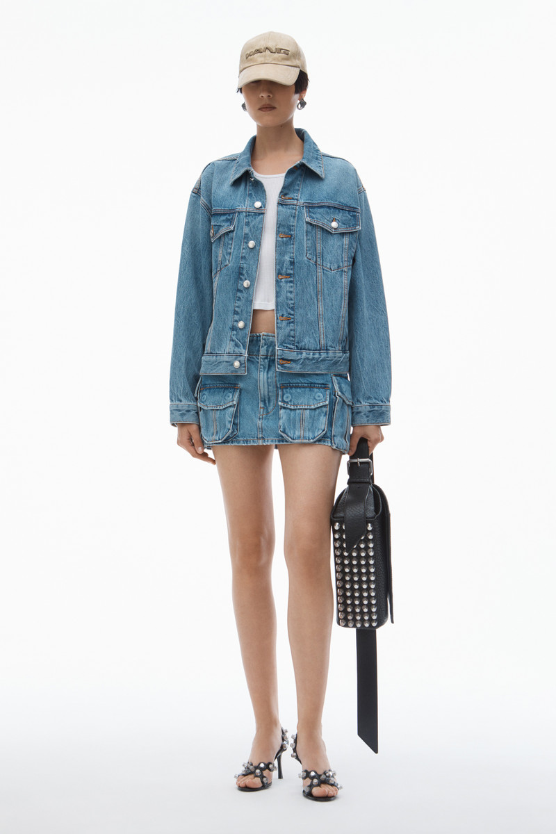 Alexander Wang Oversize Trucker Jacket in Cotton Denim outlook