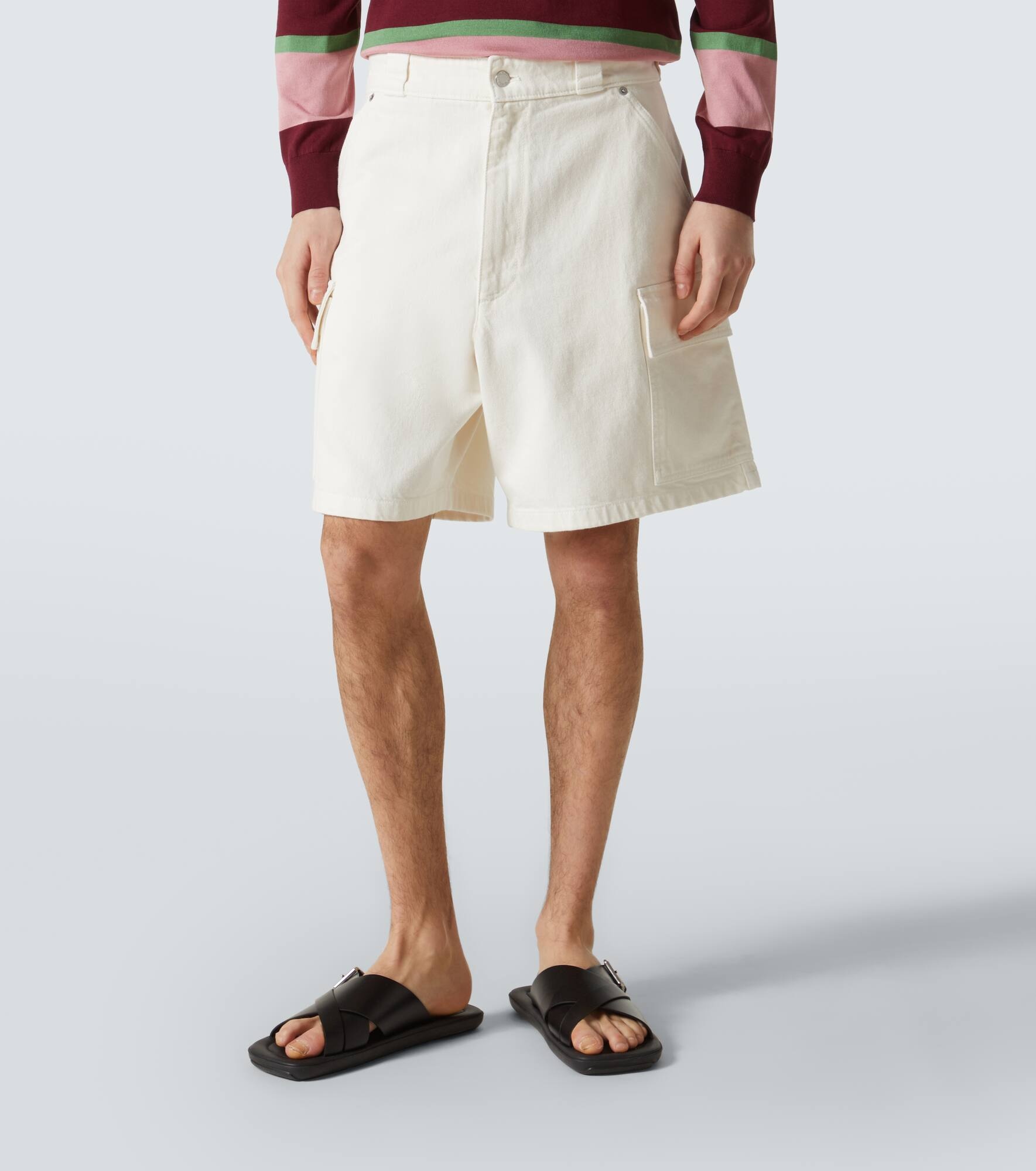 Denim cargo shorts - 3