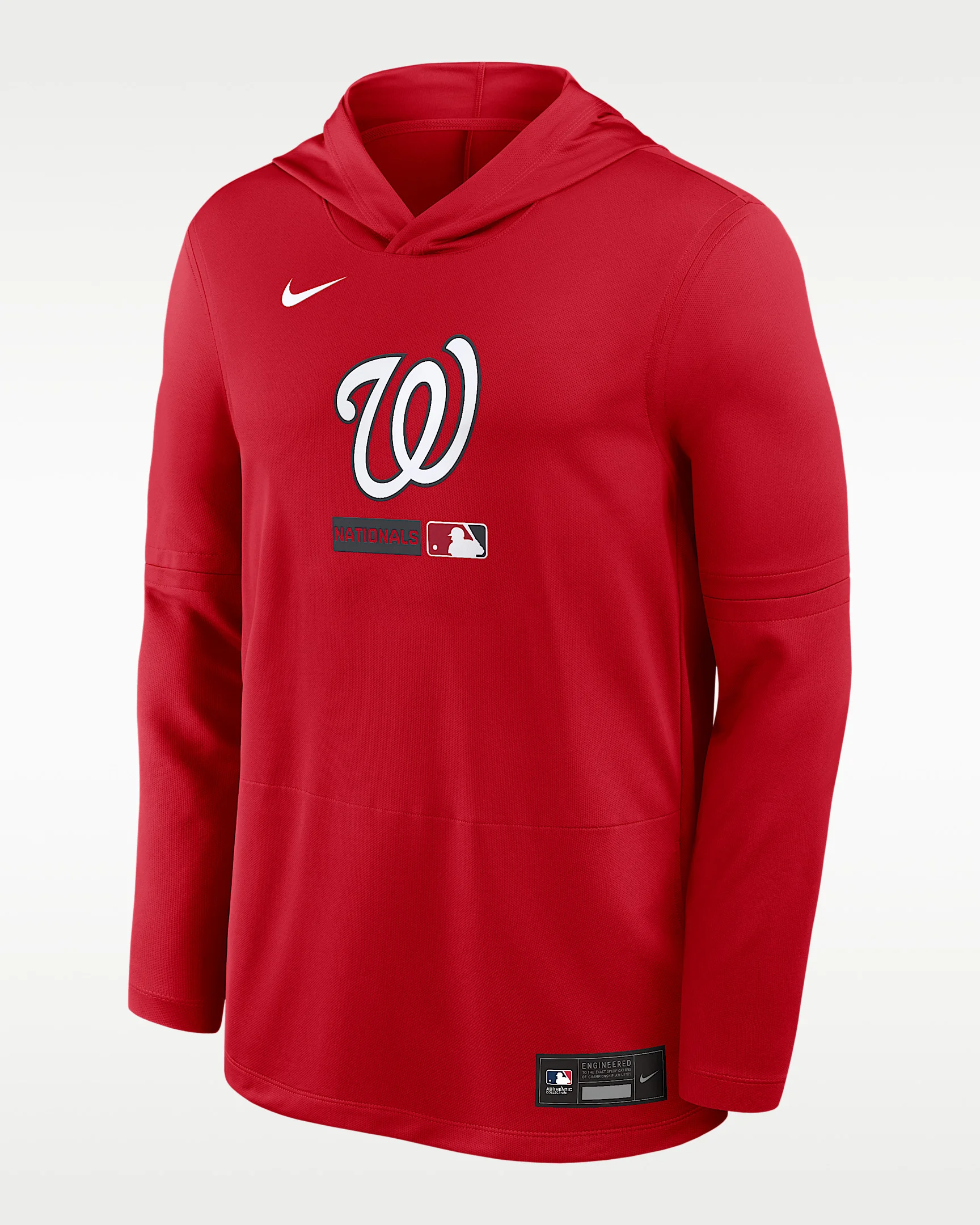 Washington Nationals Authentic Collection Men's Nike Dri-FIT MLB Long-Sleeve Hooded Top - 1