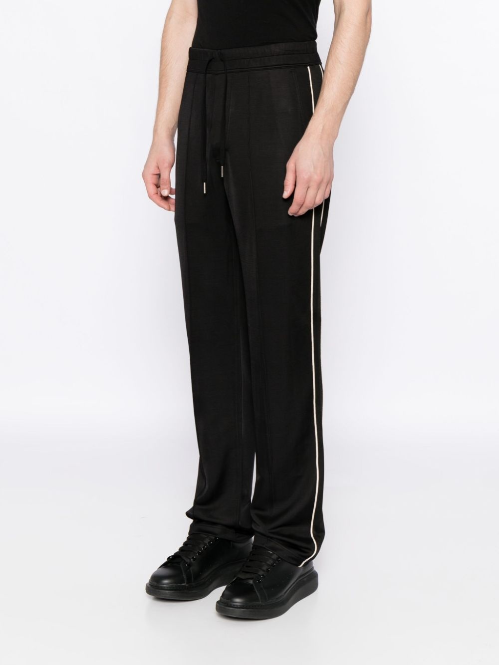 stripe-detail cotton track pants - 3