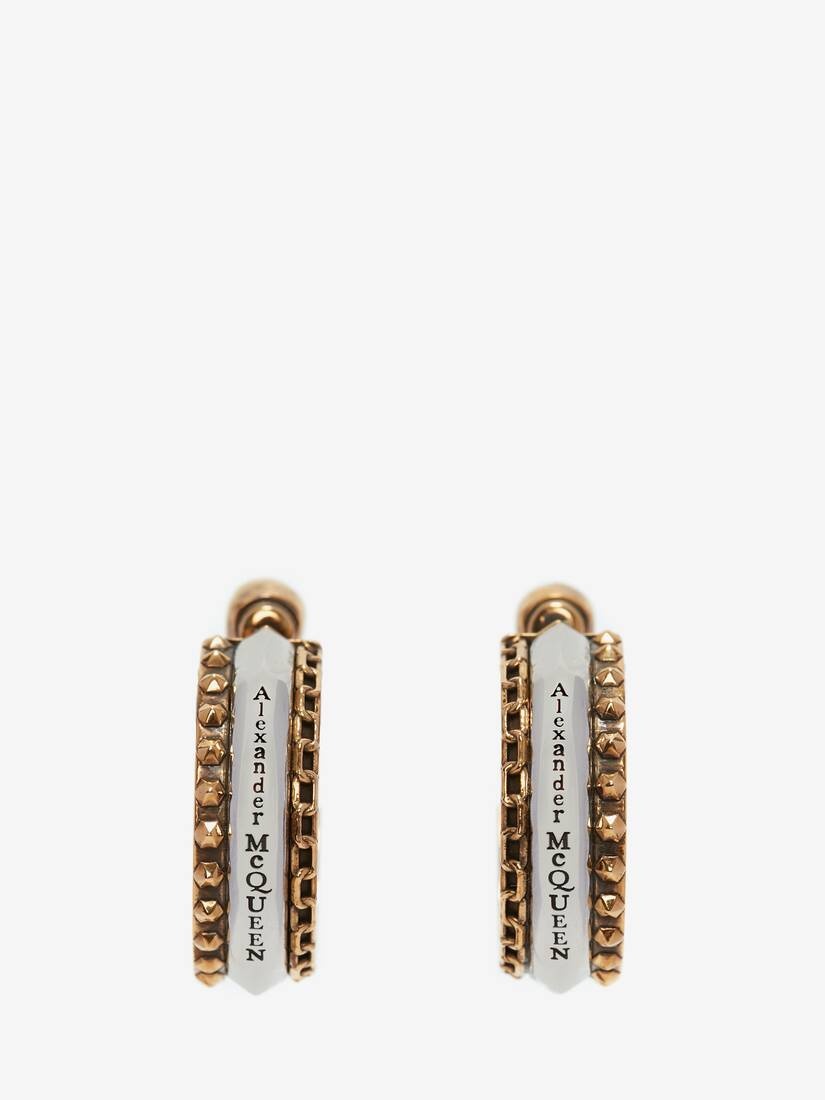Punk Mini Hoops in Antique Silver/antique Gold - 1