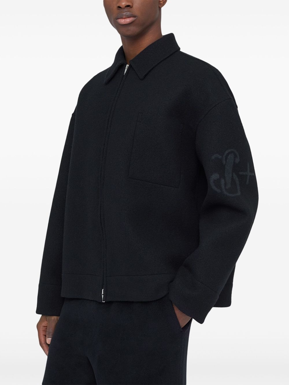 zipped up wool jacket - 4