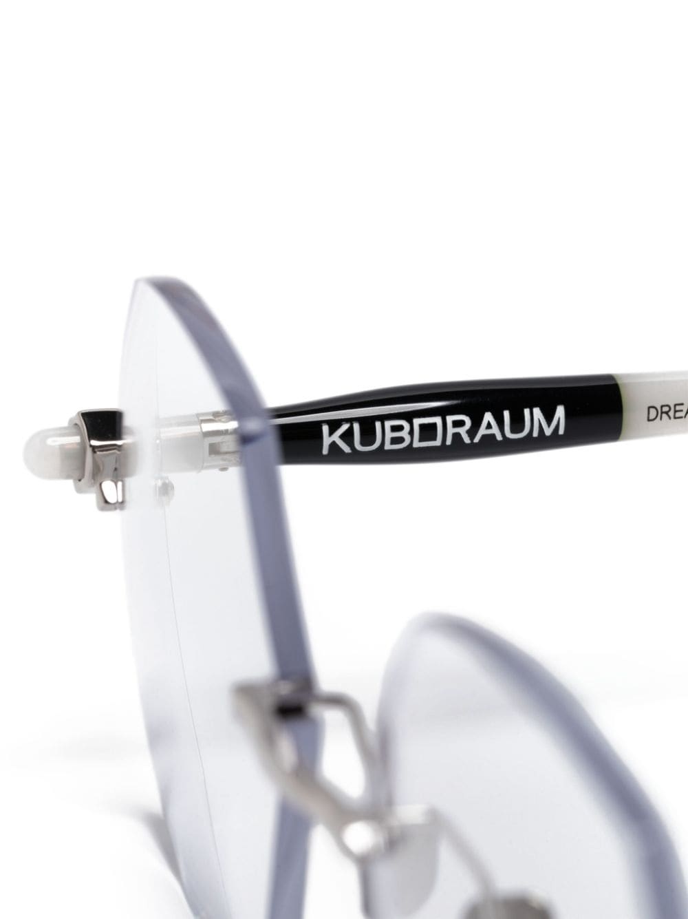 logo-print geometric-frame glasses - 3