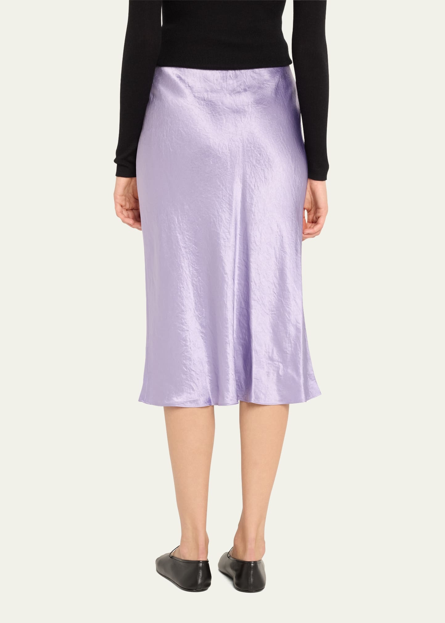 Midi Satin Slip Skirt - 3