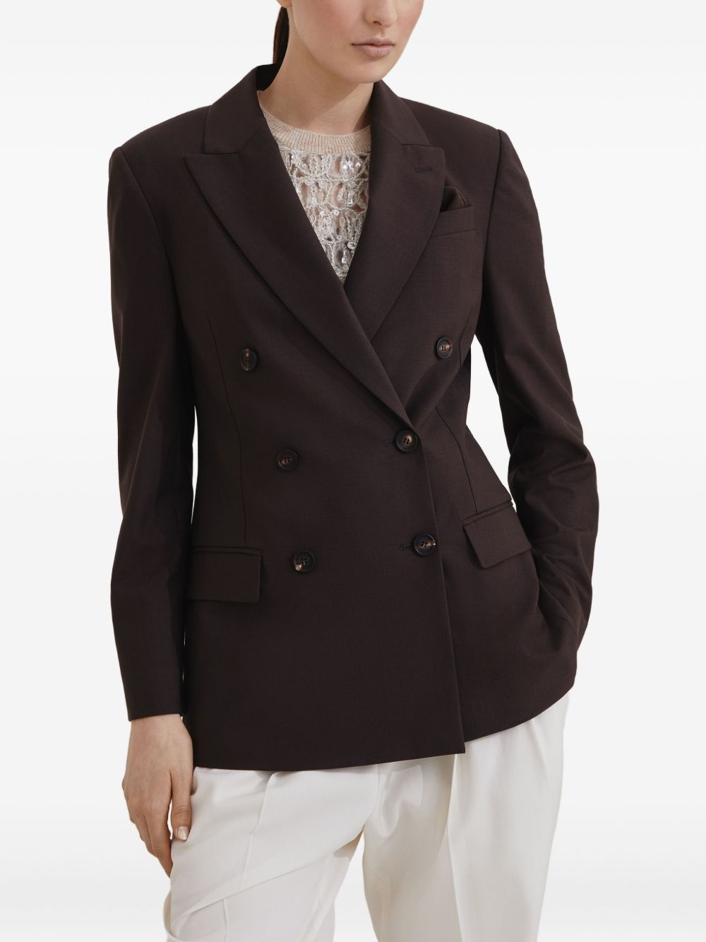 double-breasted tailored blazer - 3