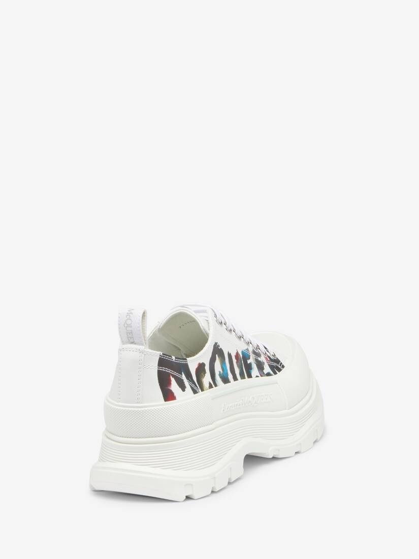 Men's McQueen Graffiti Tread Slick Lace-up in White - 3
