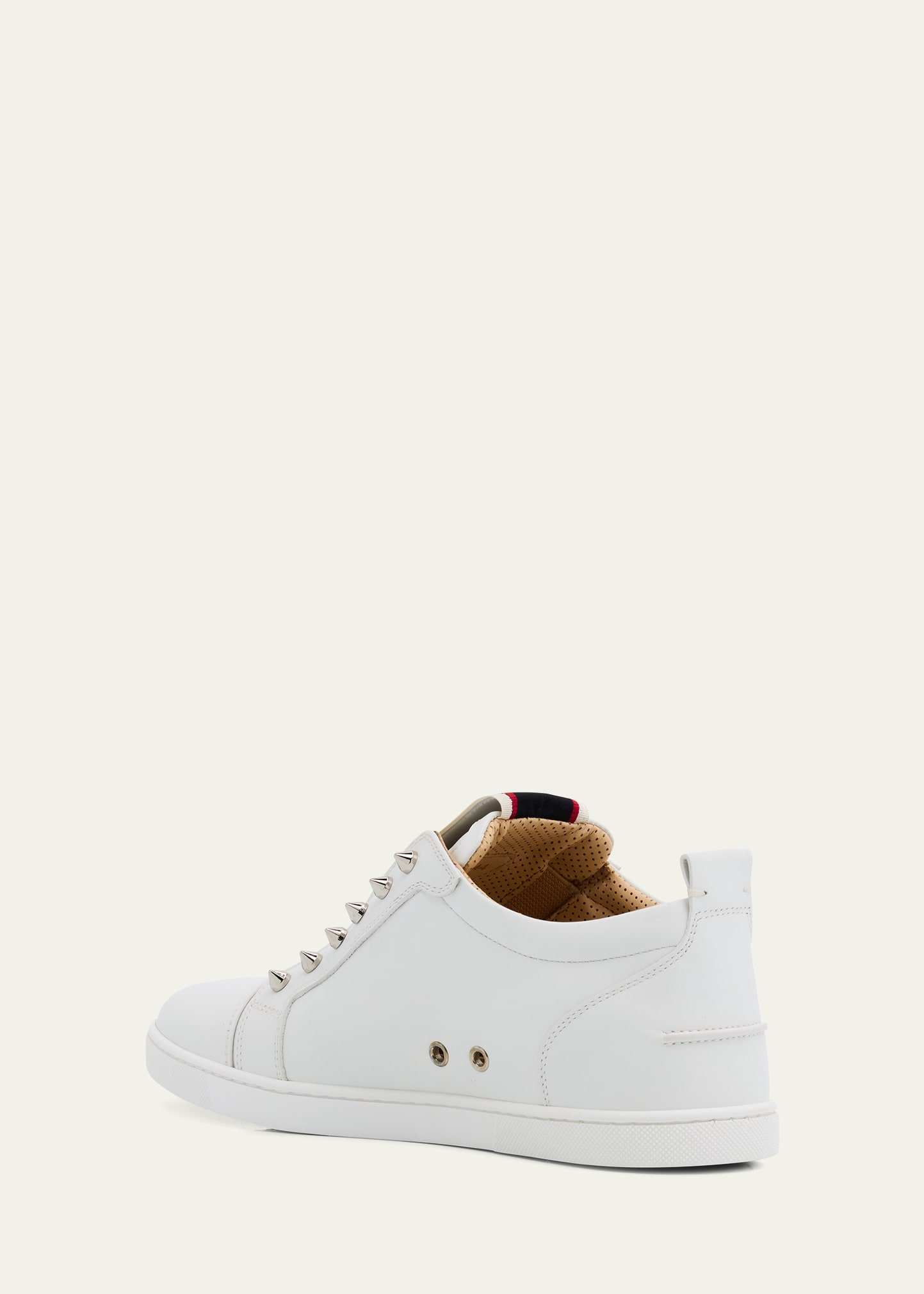 Men's Spiked Leather Slip-On Sneakers - 4