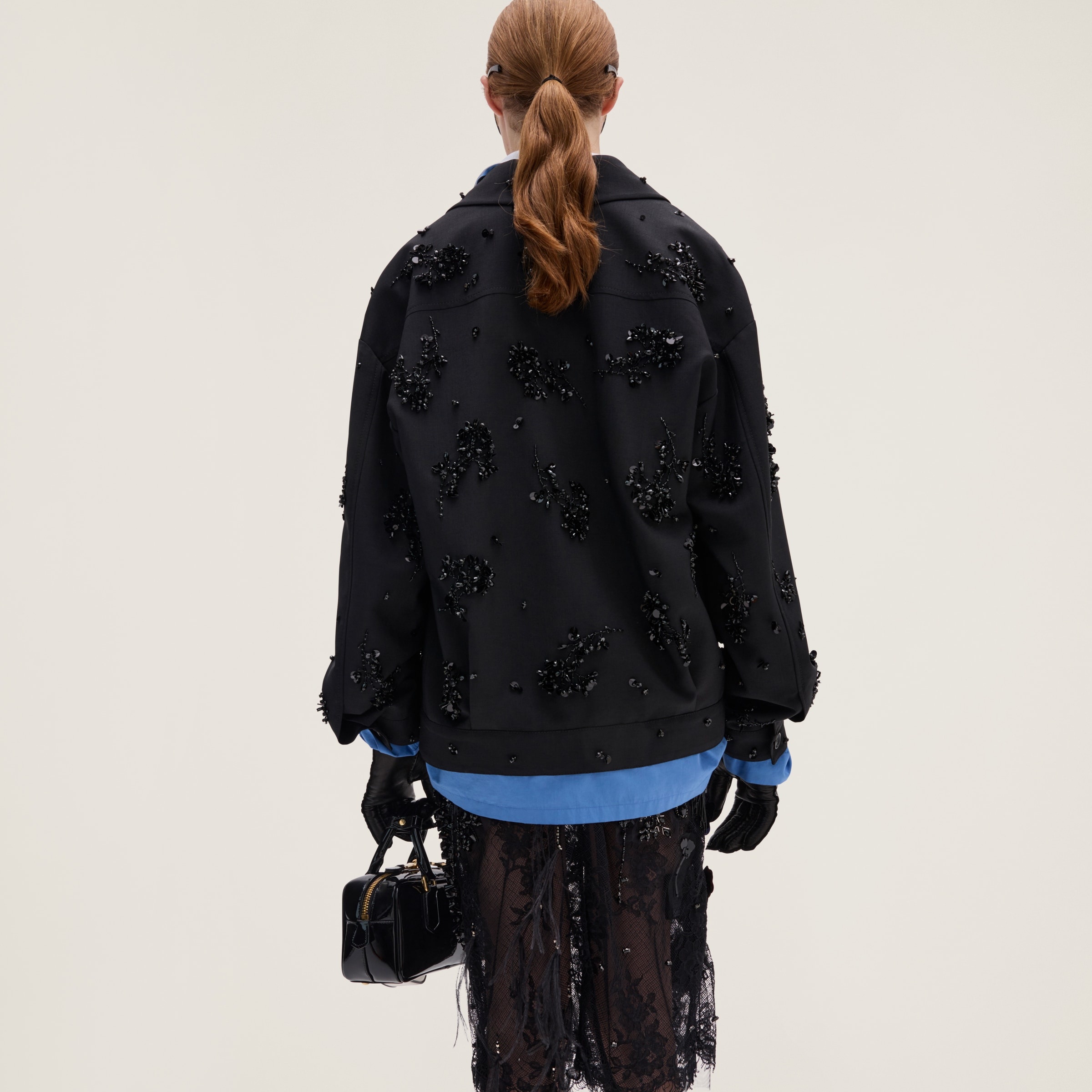 Embroidered kid mohair blouson jacket - 3