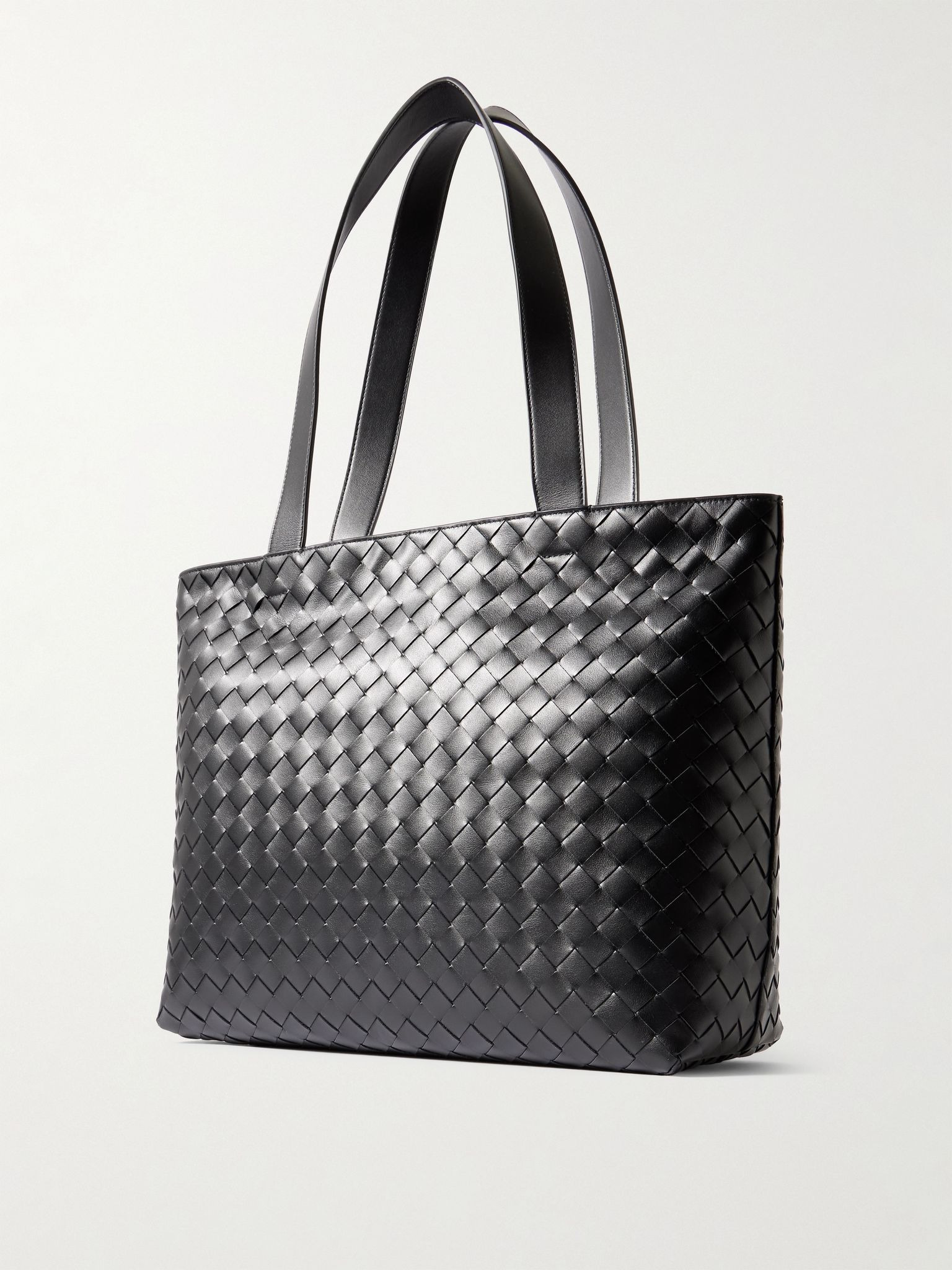Avenue Small Intrecciato Leather Tote Bag Black - 3