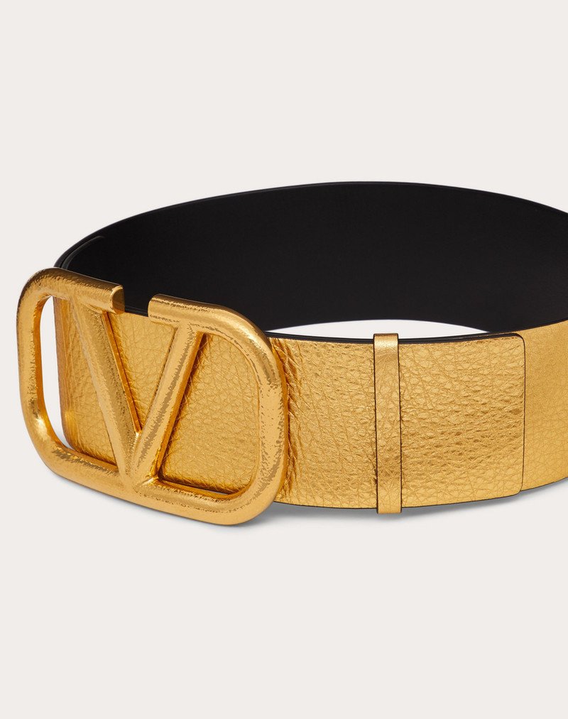 VLogo Signature Metallic Grainy Calfskin Belt 70 mm 4