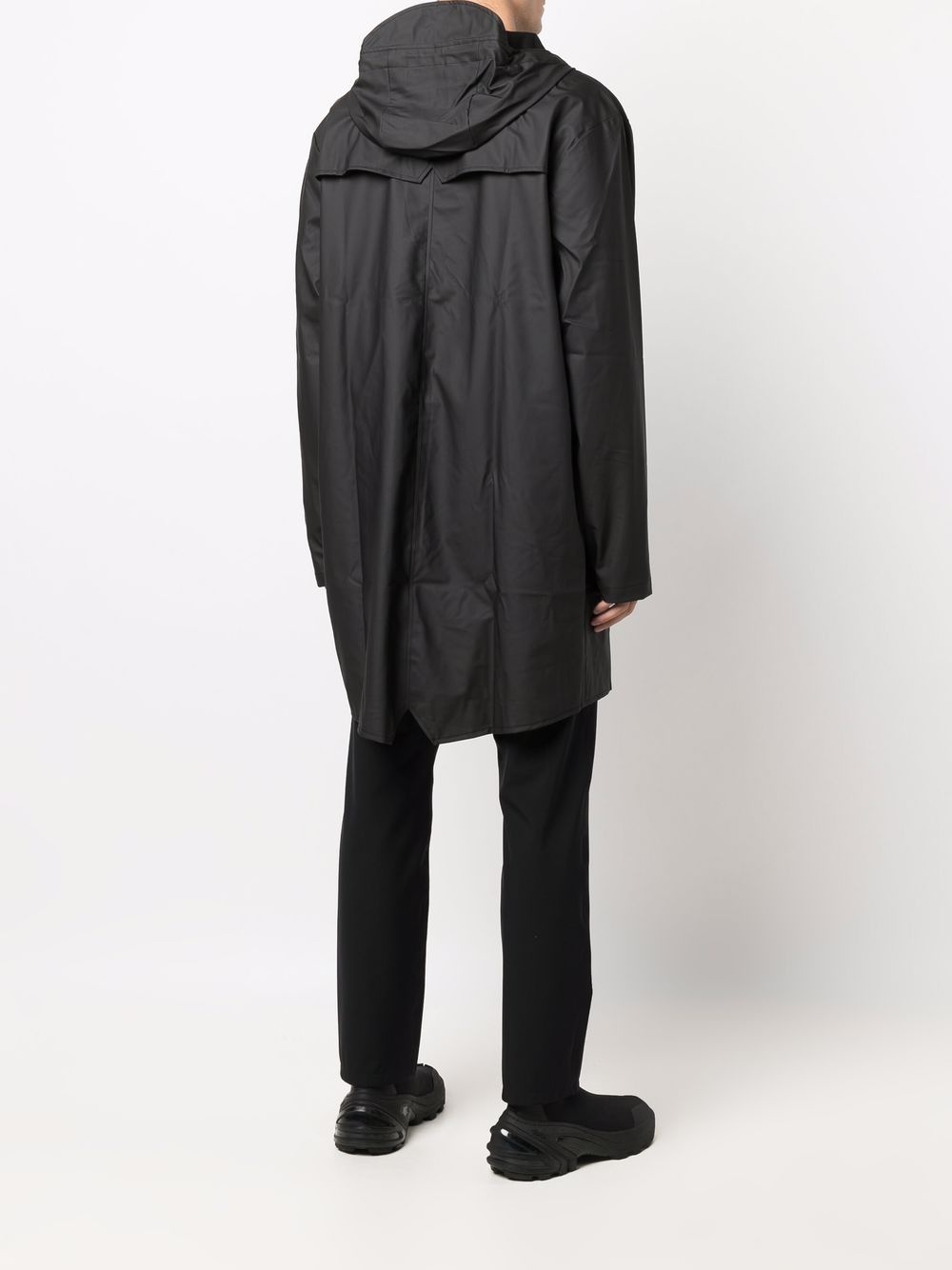 press-stud hooded raincoat - 5