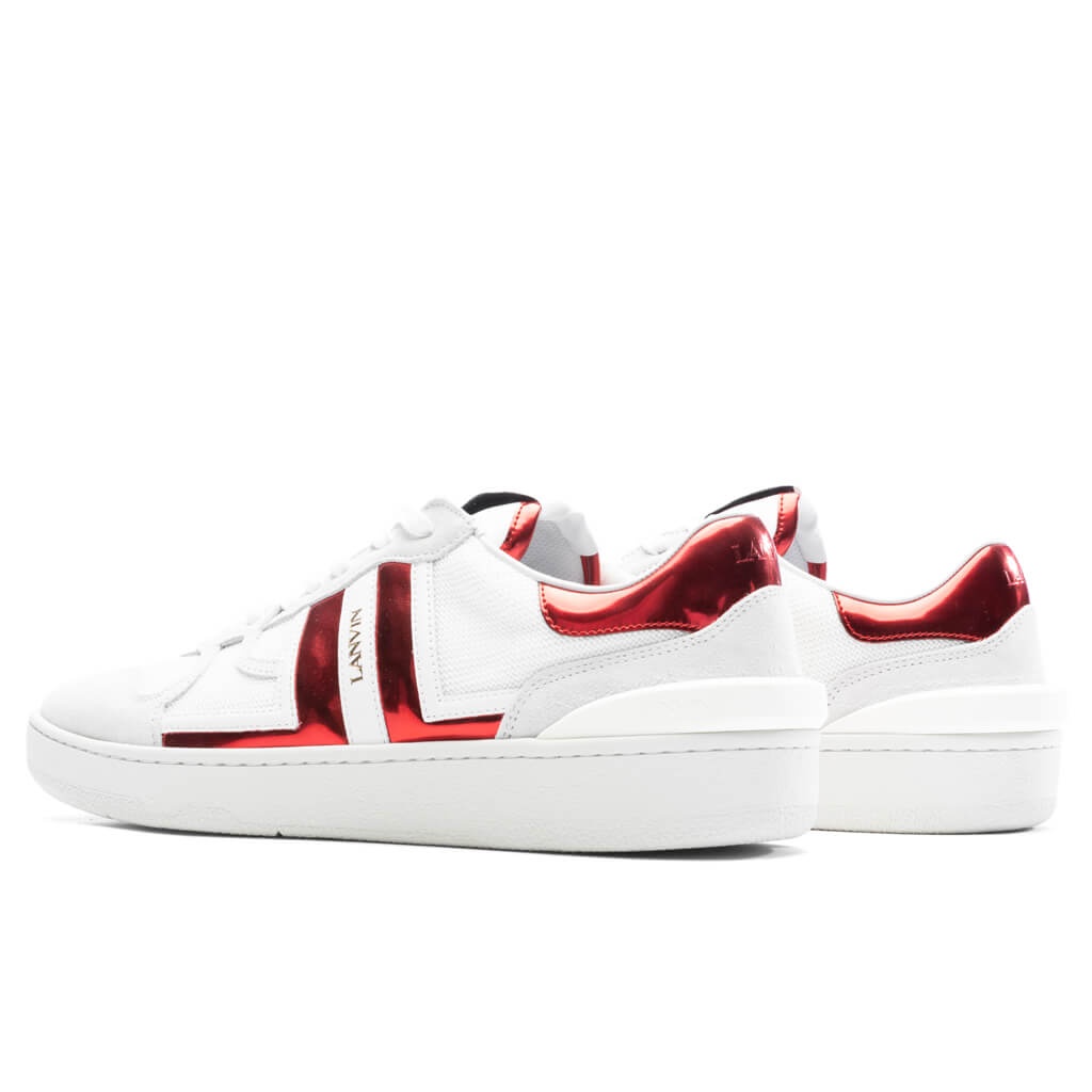 CLAY LOW TOP SNEAKERS - WHITE/RED - 3