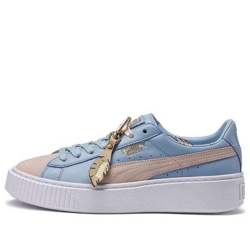 (WMNS) PUMA Basket Platform Coach 'White Blue Brown' 366364-01 - 1