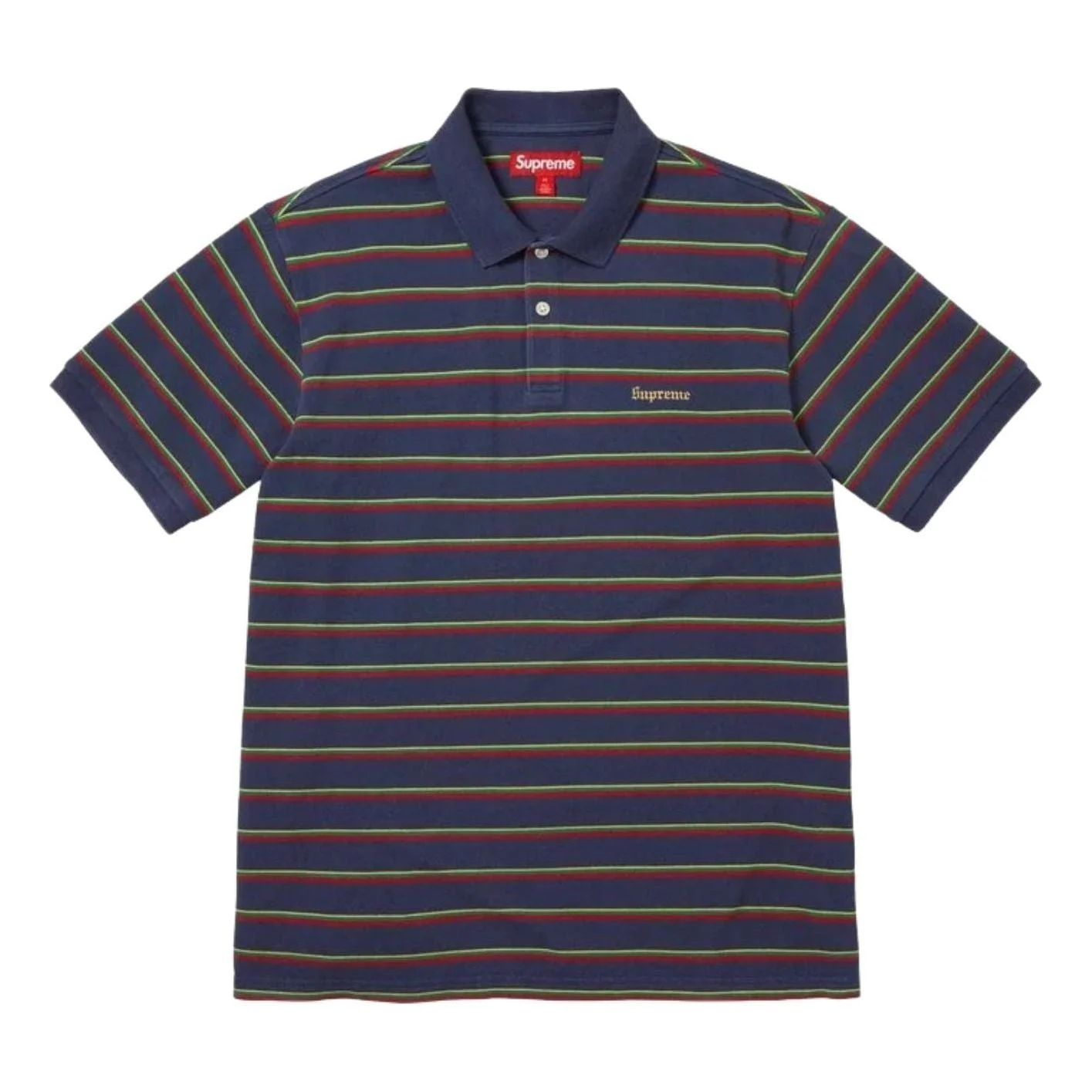 Supreme SS26 Washed Stripe Polo 'Navy' SUP-SS26-058-NVY - 1