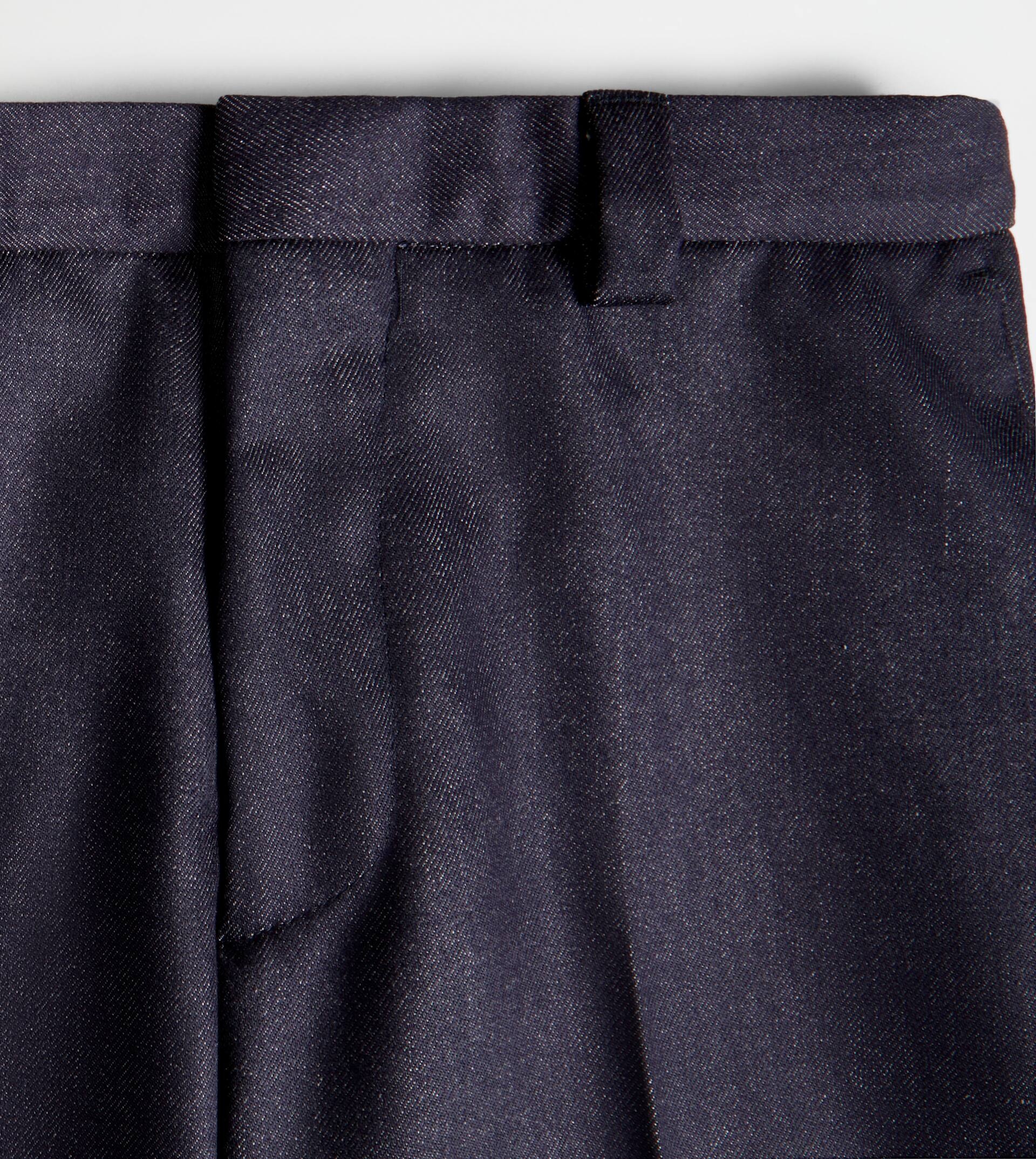 PANTS IN WOOL DENIM - BLUE - 3